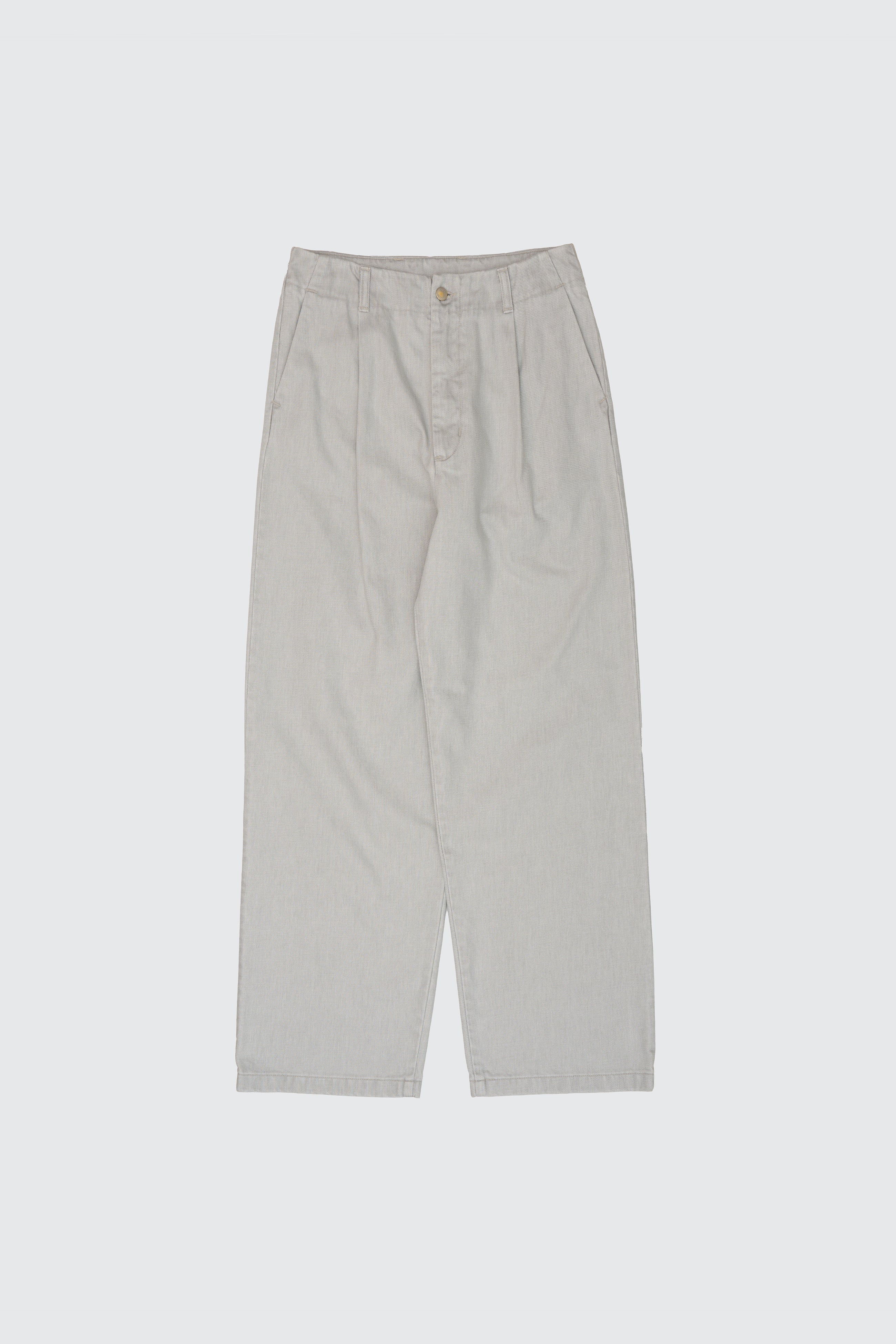 Suface Dyed Denim 1pleated Wide Tapered Trousers - Image 5