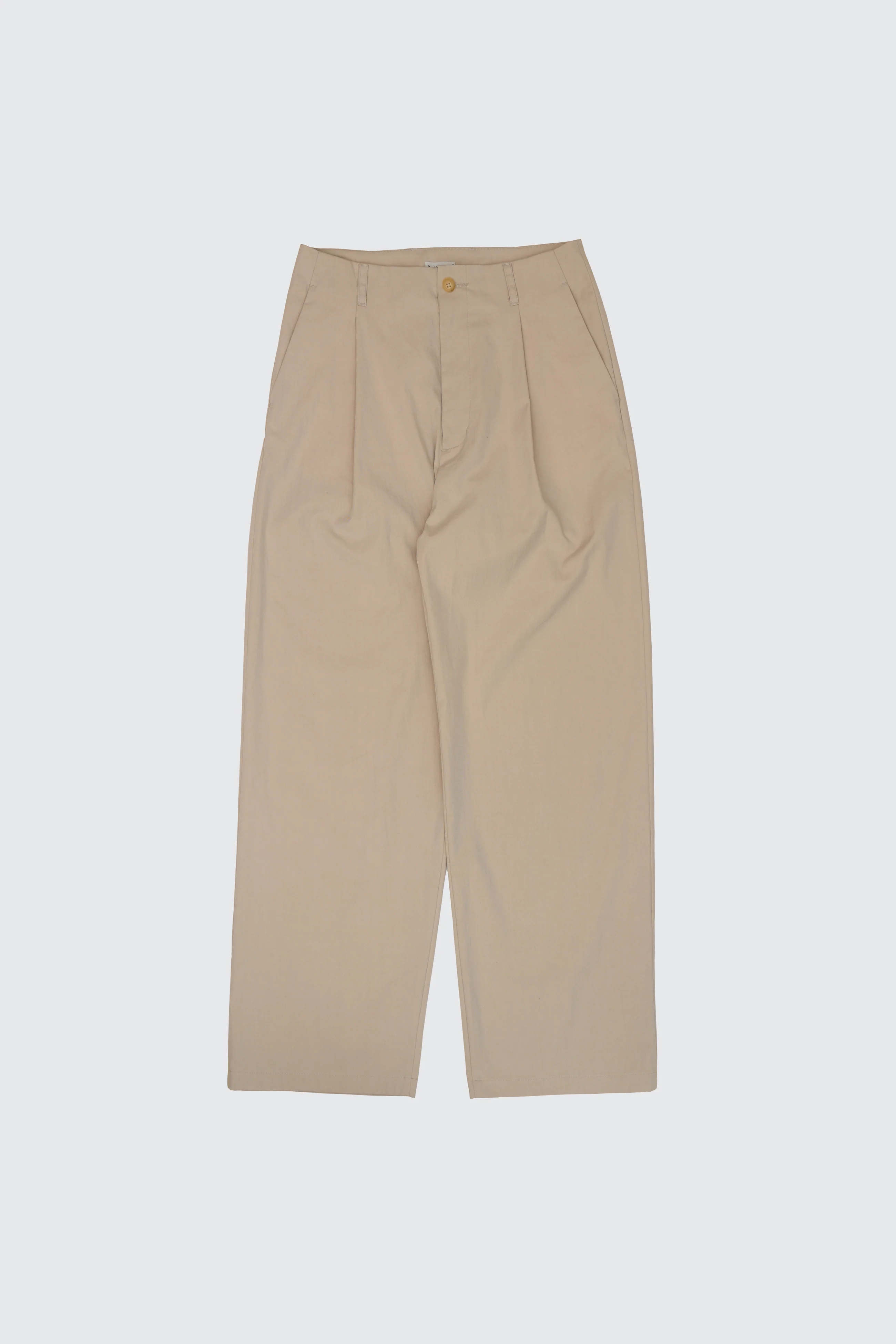 Cotton Nylon Vintage Twill 1pleated Wide Tapered Trousers - Image 4