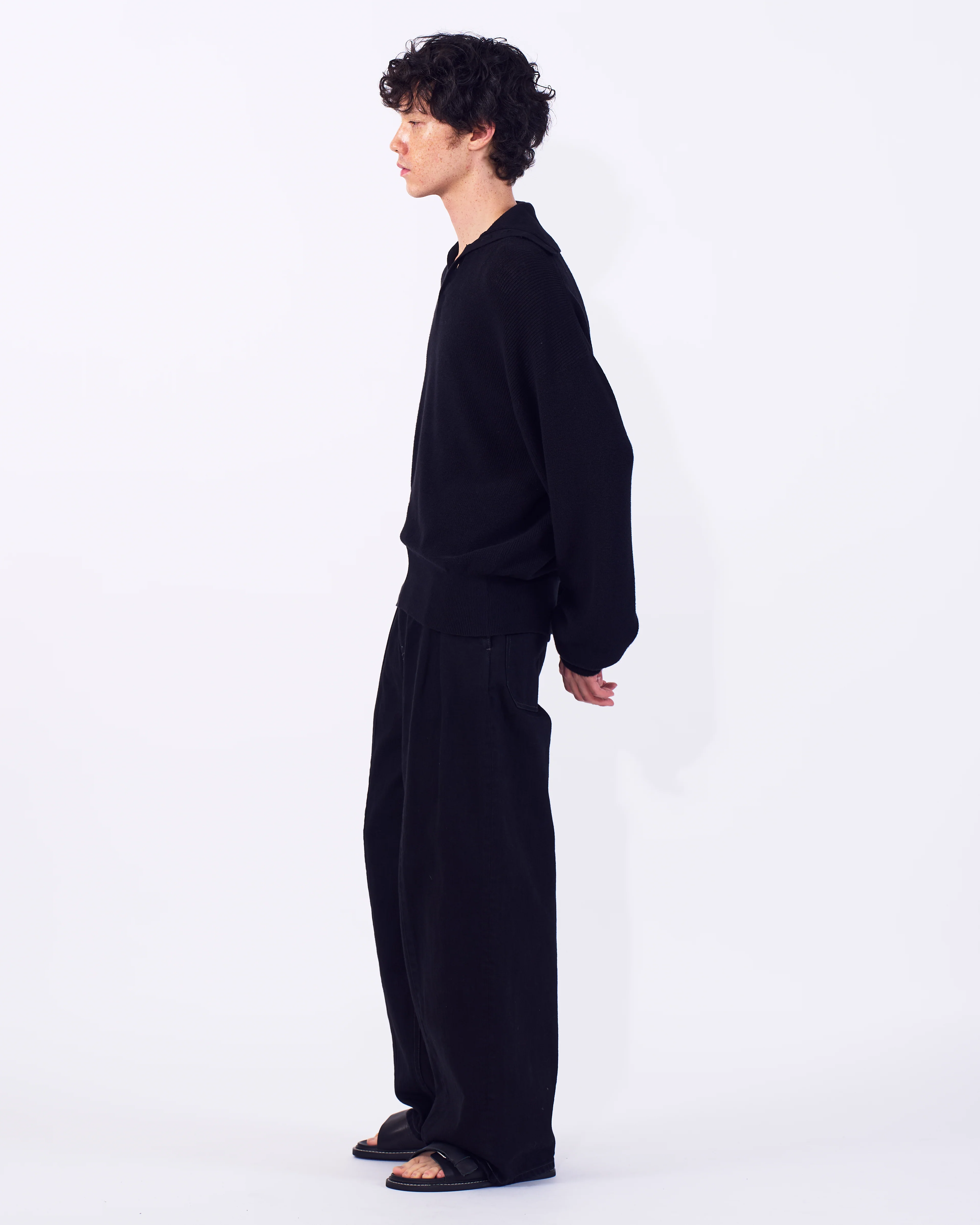 Denim 3pleated Wide-leg Trousers - Image 3