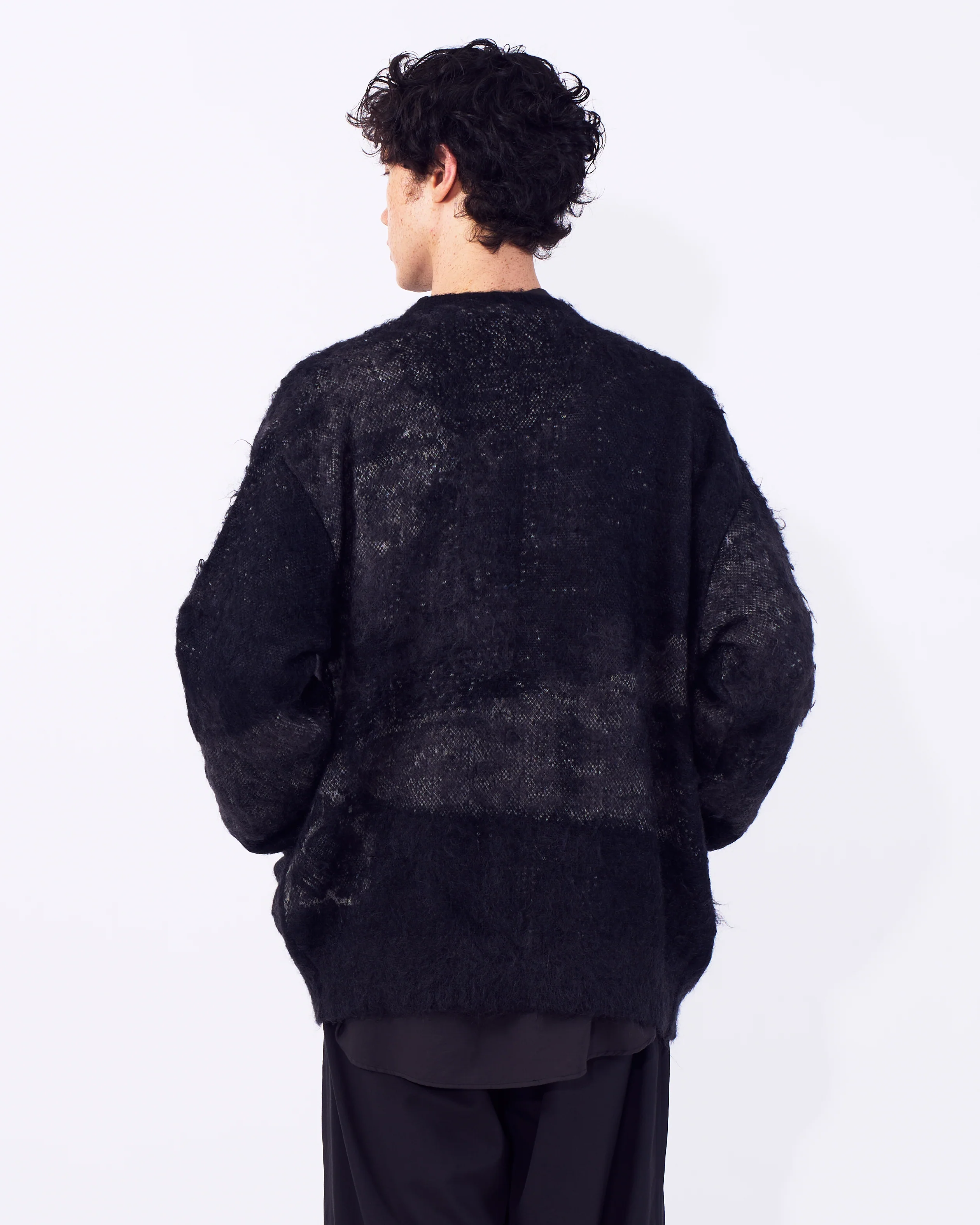 Abstract Jaquard Mohair Cardigan - Image 3