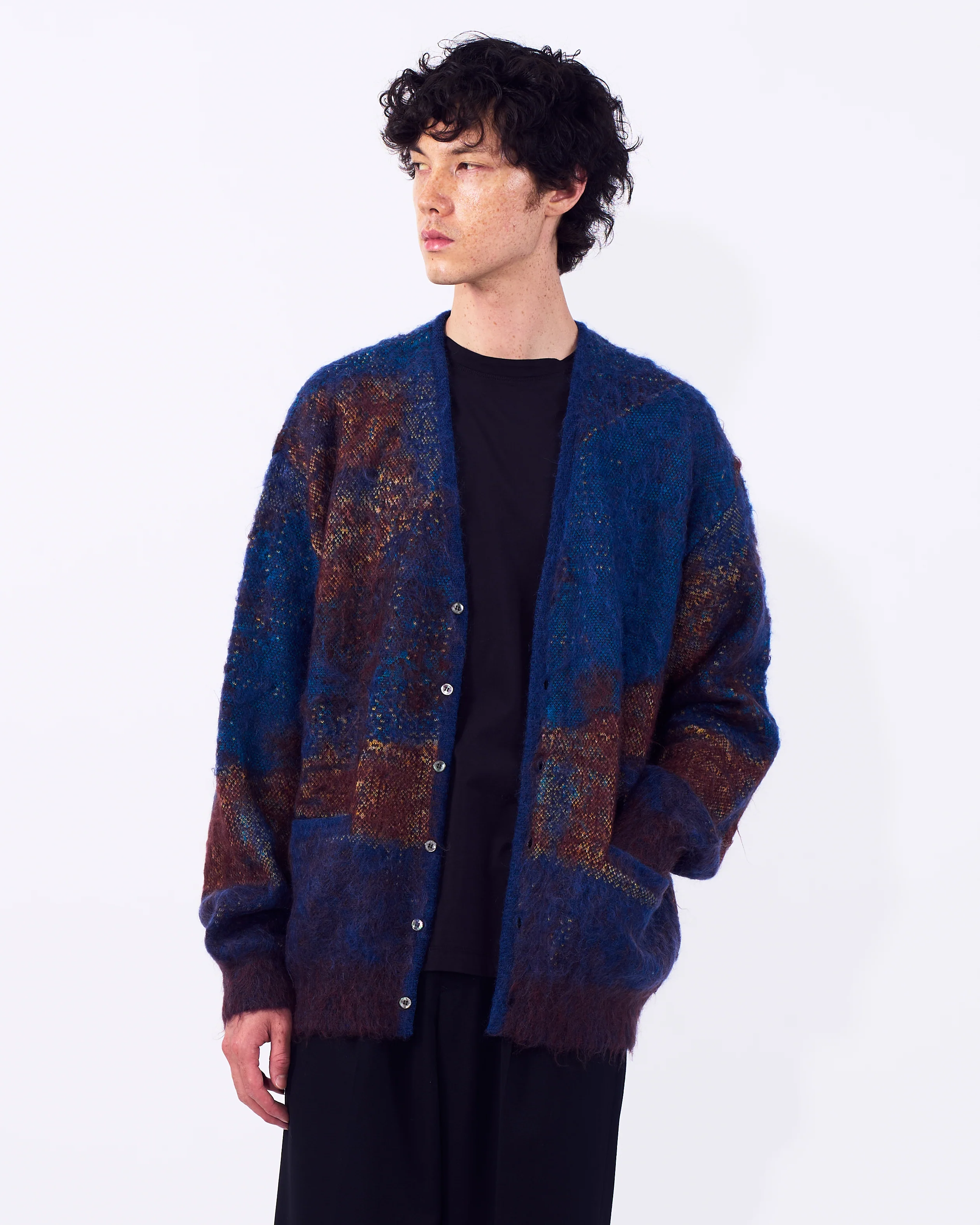 Abstract Jaquard Mohair Cardigan - Image 7