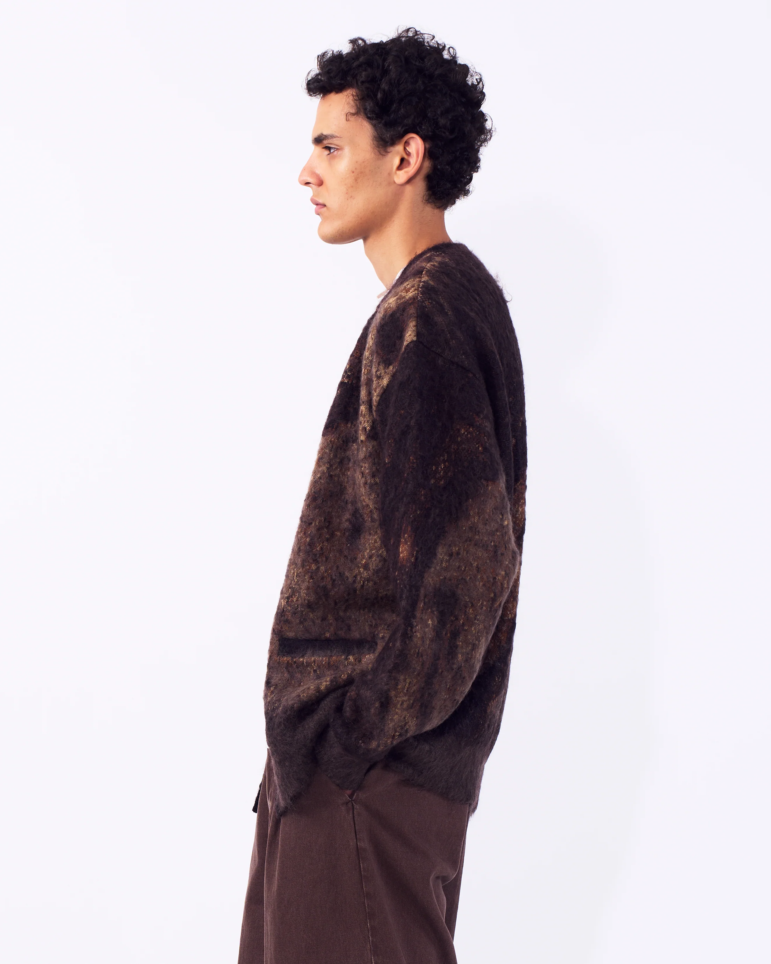 Abstract Jaquard Mohair Cardigan - Image 3