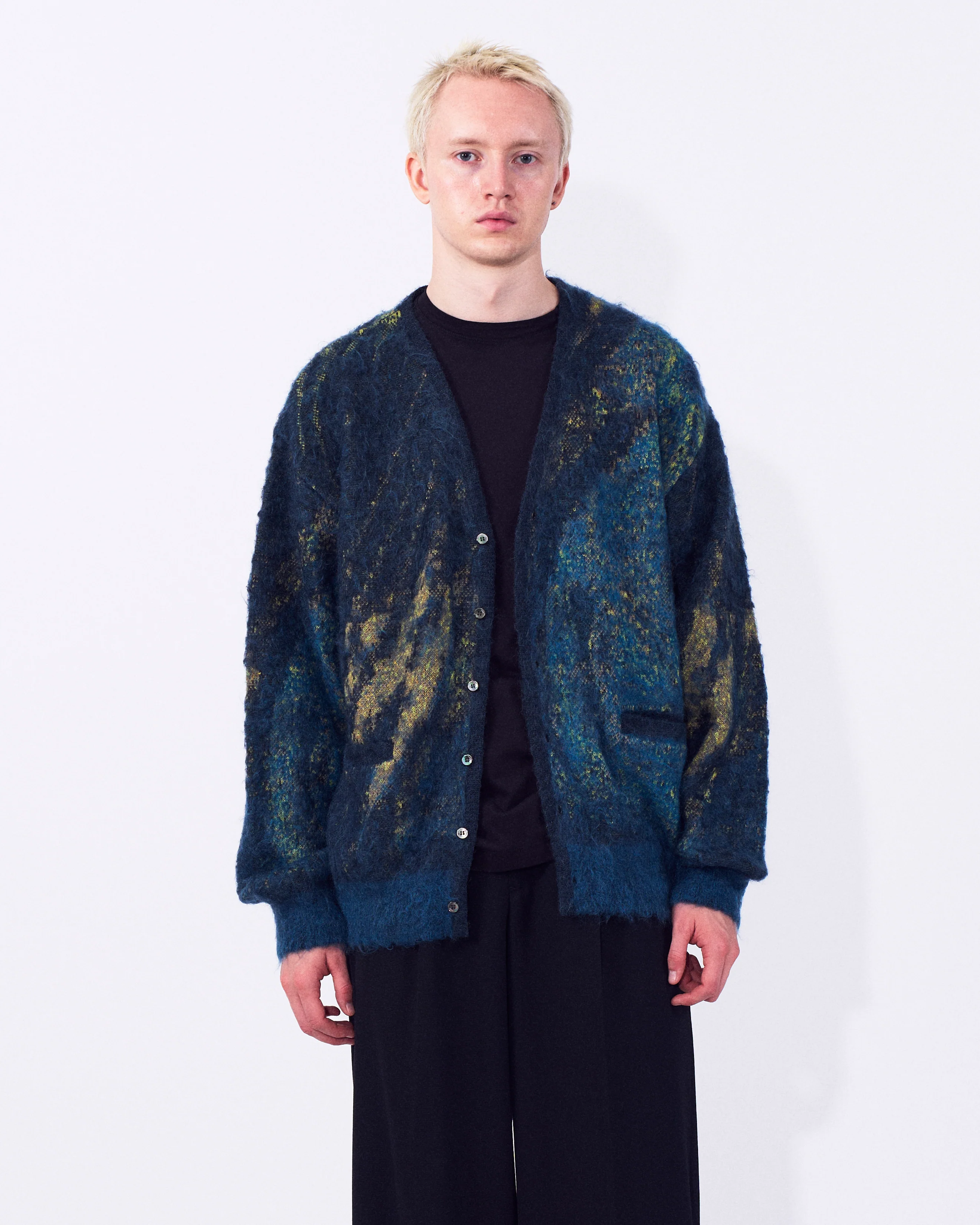 Abstract Jaquard Mohair Cardigan - Image 6