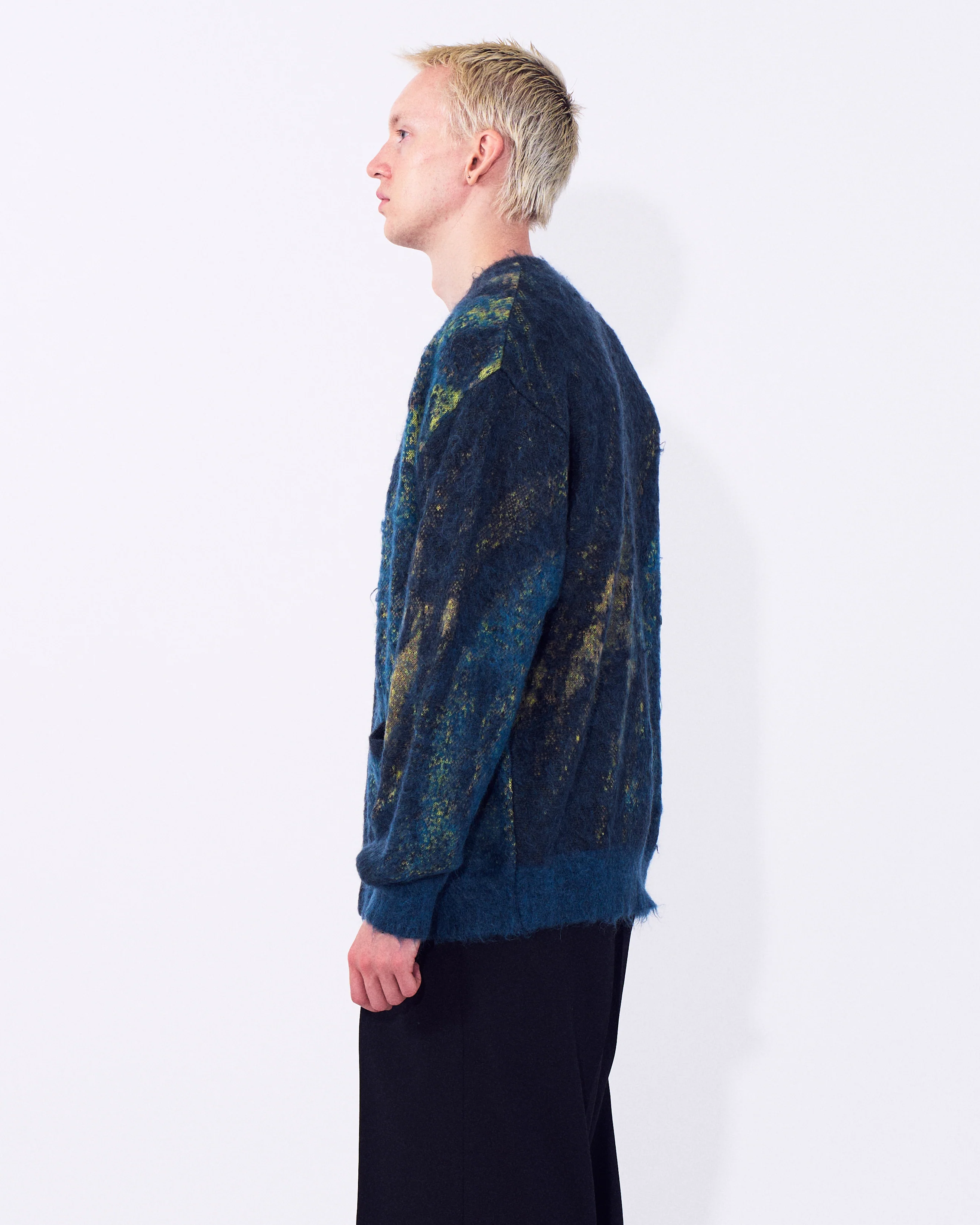 Abstract Jaquard Mohair Cardigan - Image 7