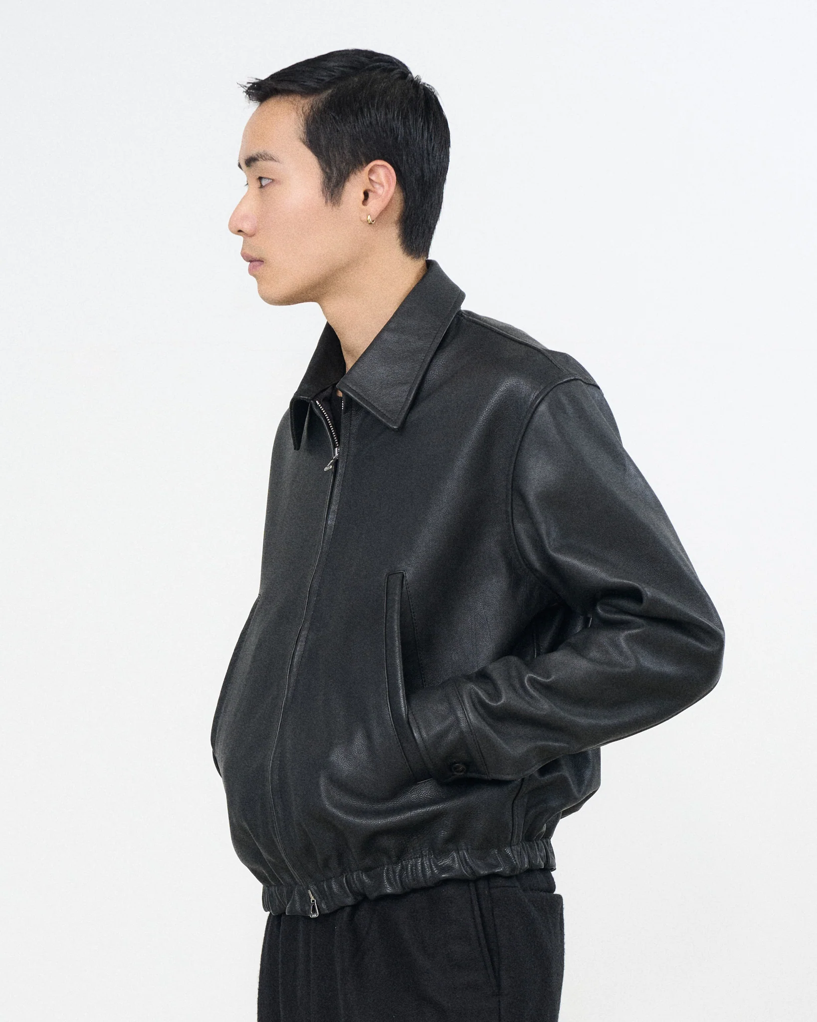 Carf Leather Zip Blouson - Image 3