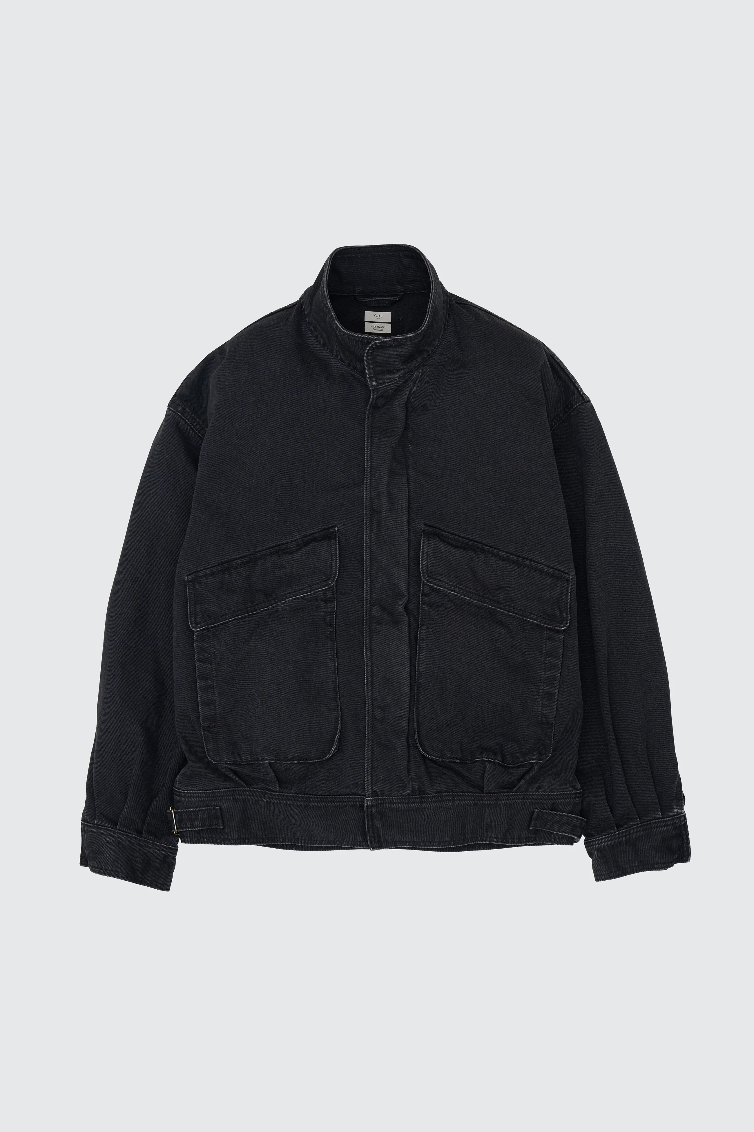 Suface Dyed Denim Stand Collar Blouson - Image 10