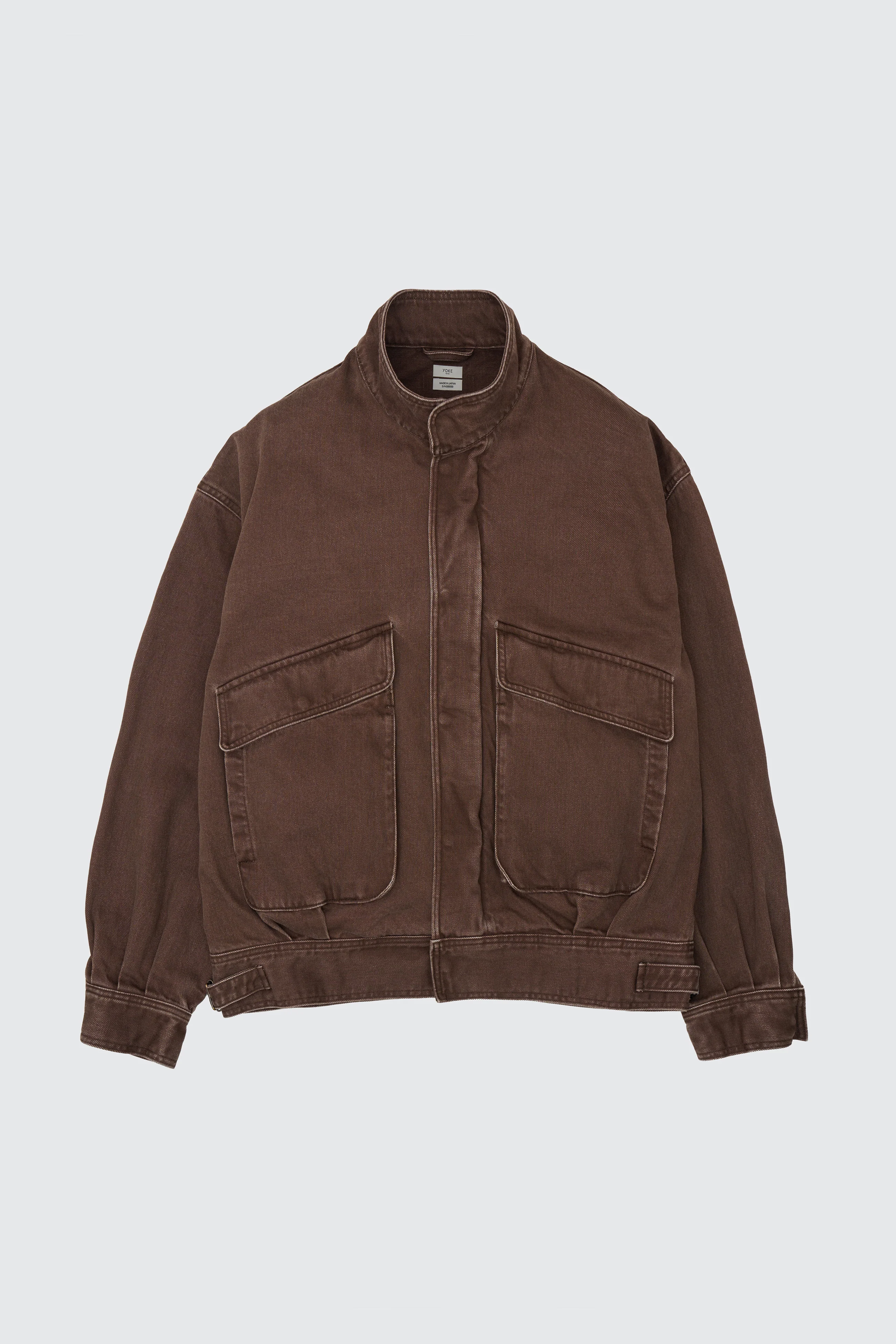 Suface Dyed Denim Stand Collar Blouson - Image 6