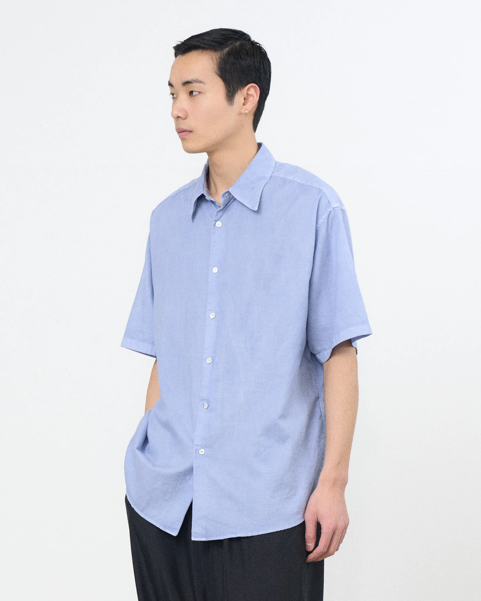 Cotton Silk Twill Garment-Dyed Loosed Shirt - Image 7