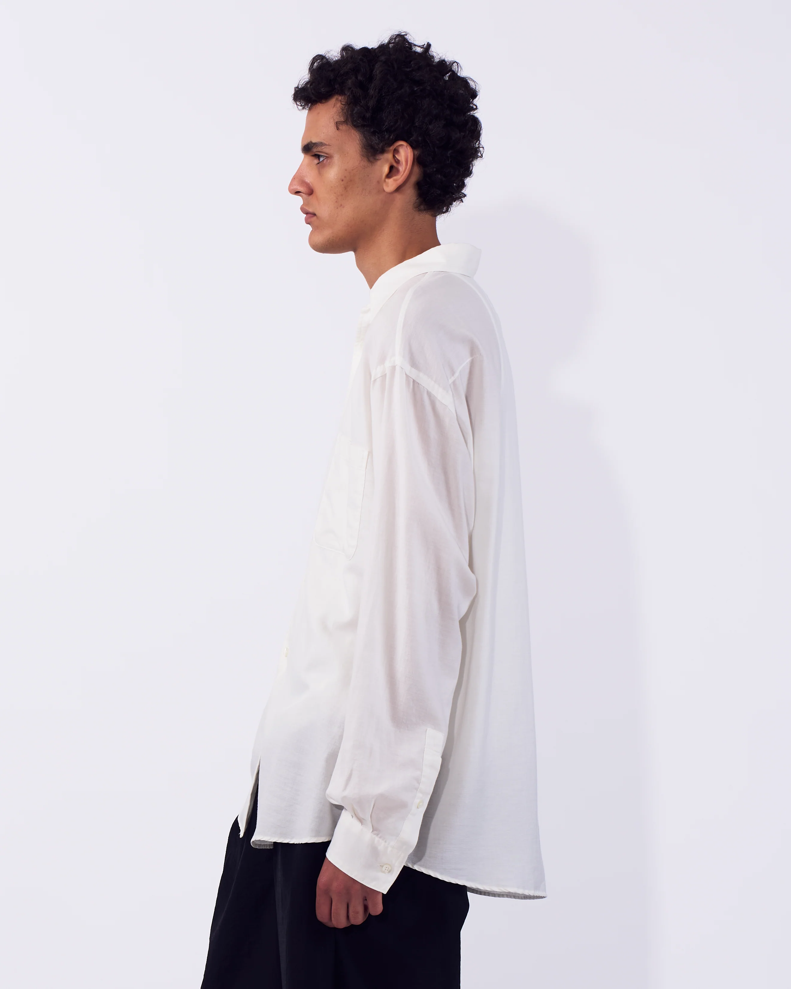 Cotton Silk Twill Garment-dyed Loosed Shirt - Image 3
