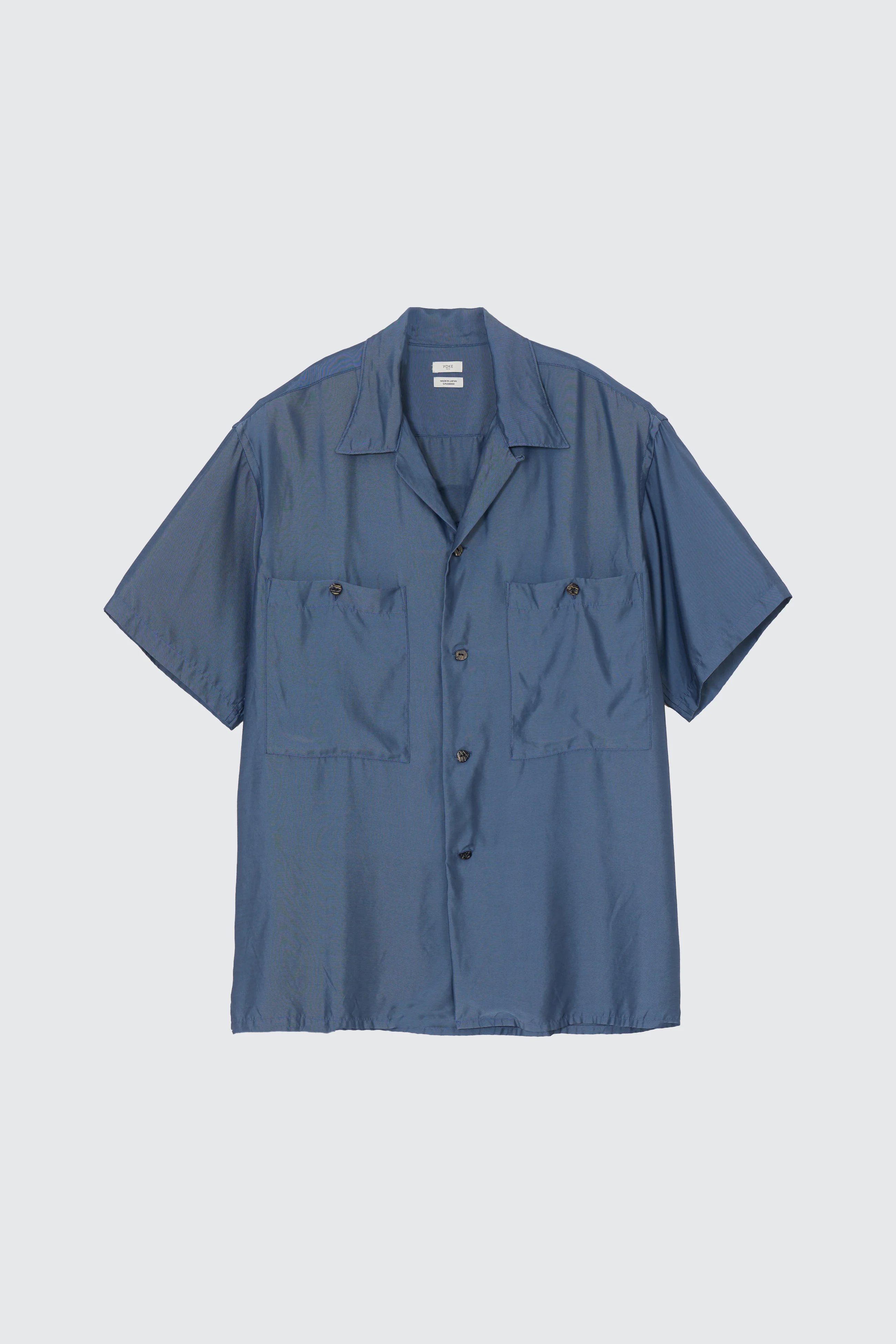 Cupro Polyester Washable Twill Open Collar Shirt - Image 11