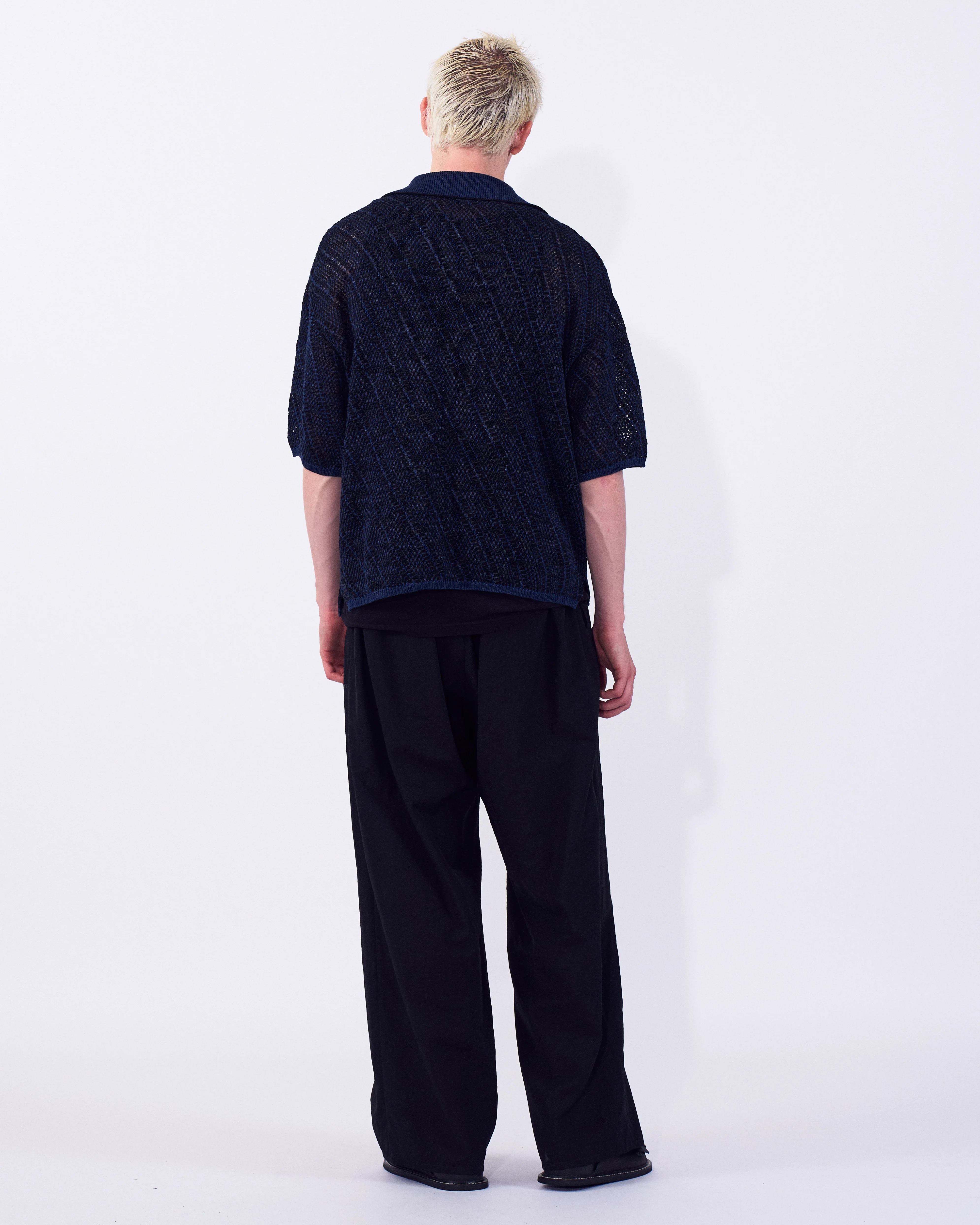 Cotton Diagonal Knit Skipper Shirt - Image 14