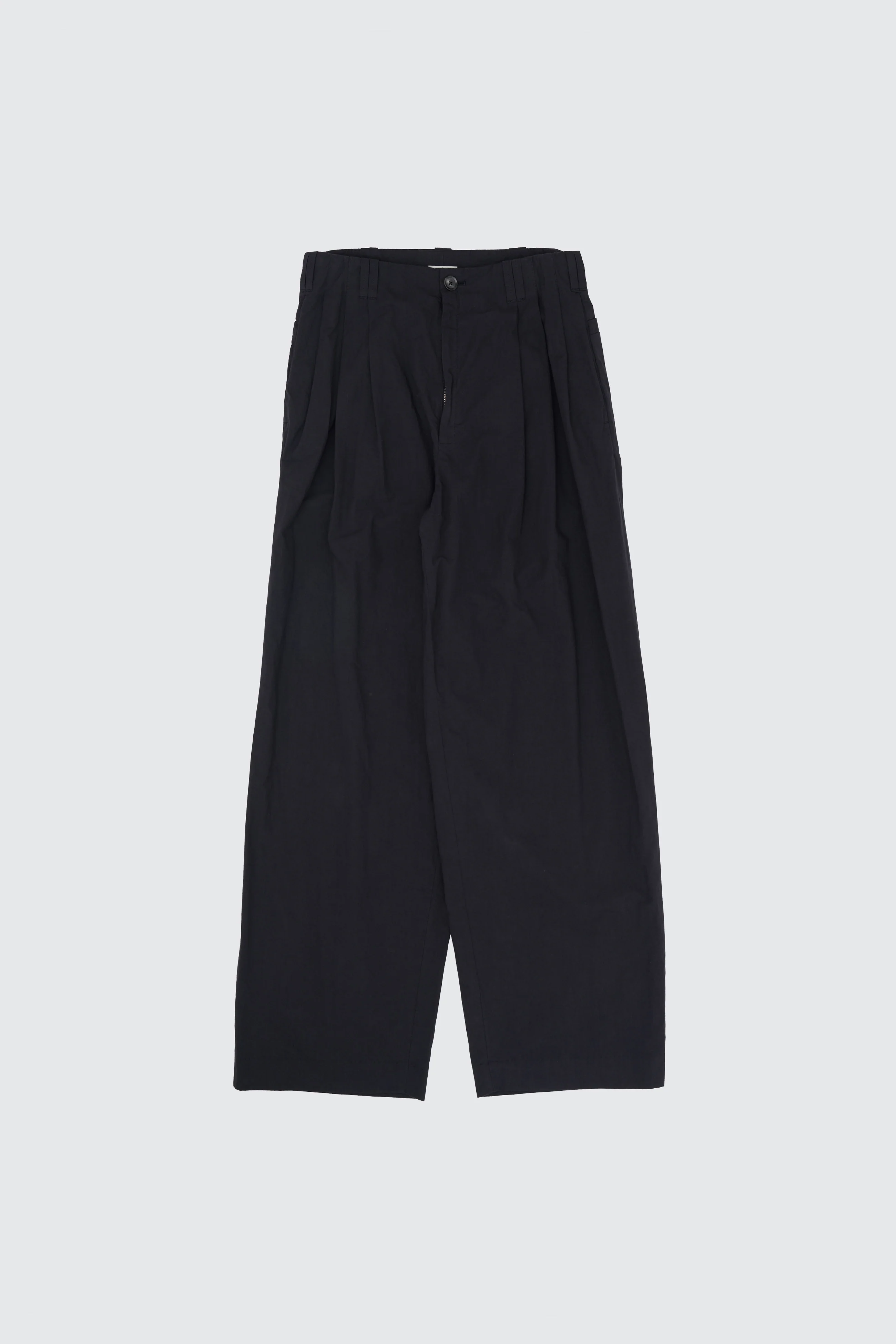 Cotton Typewriter Garment-dyed 3pleated Tapered Trousers - Image 5