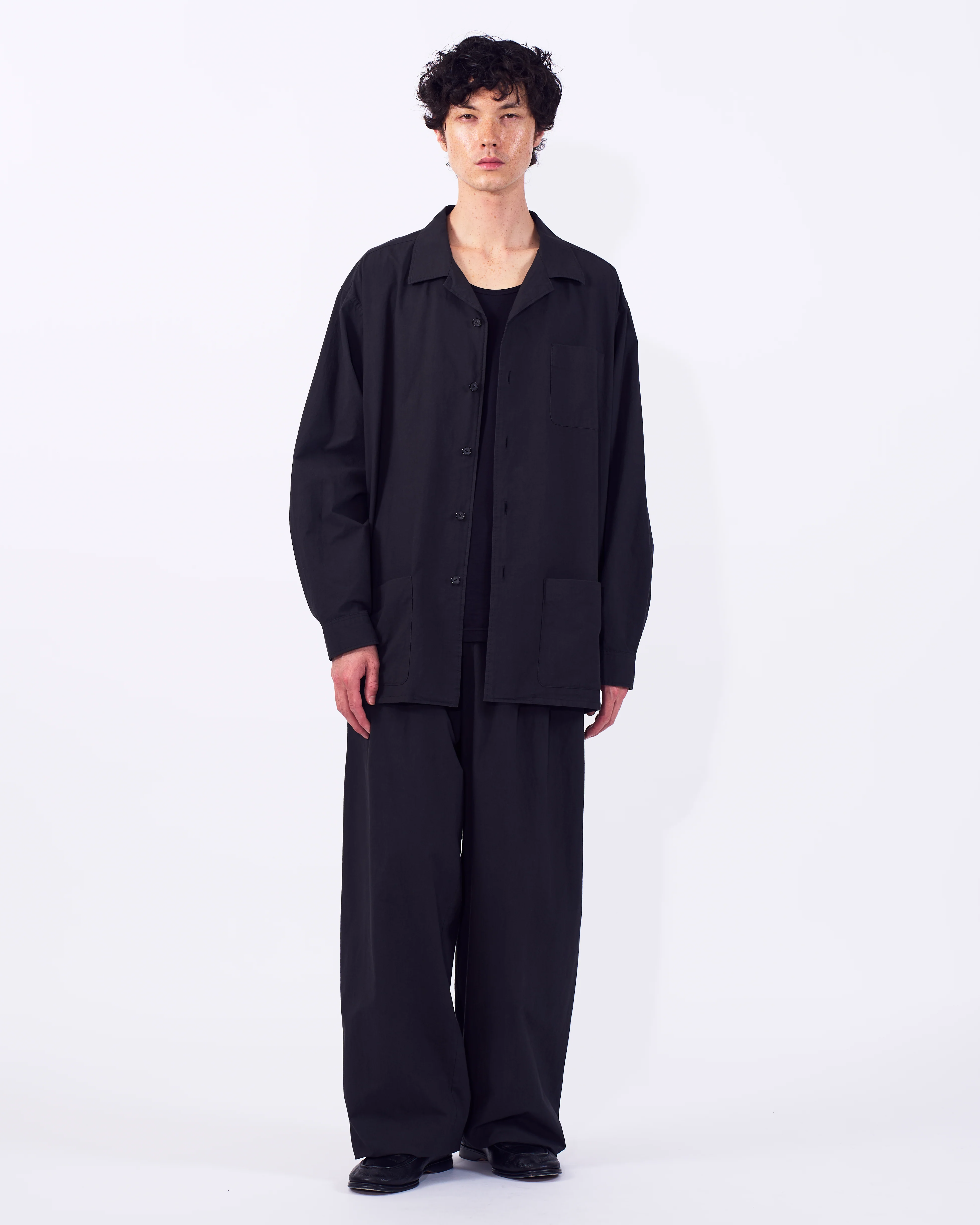 Cotton Typewriter Garment-dyed 3pleated Tapered Trousers - Image 6