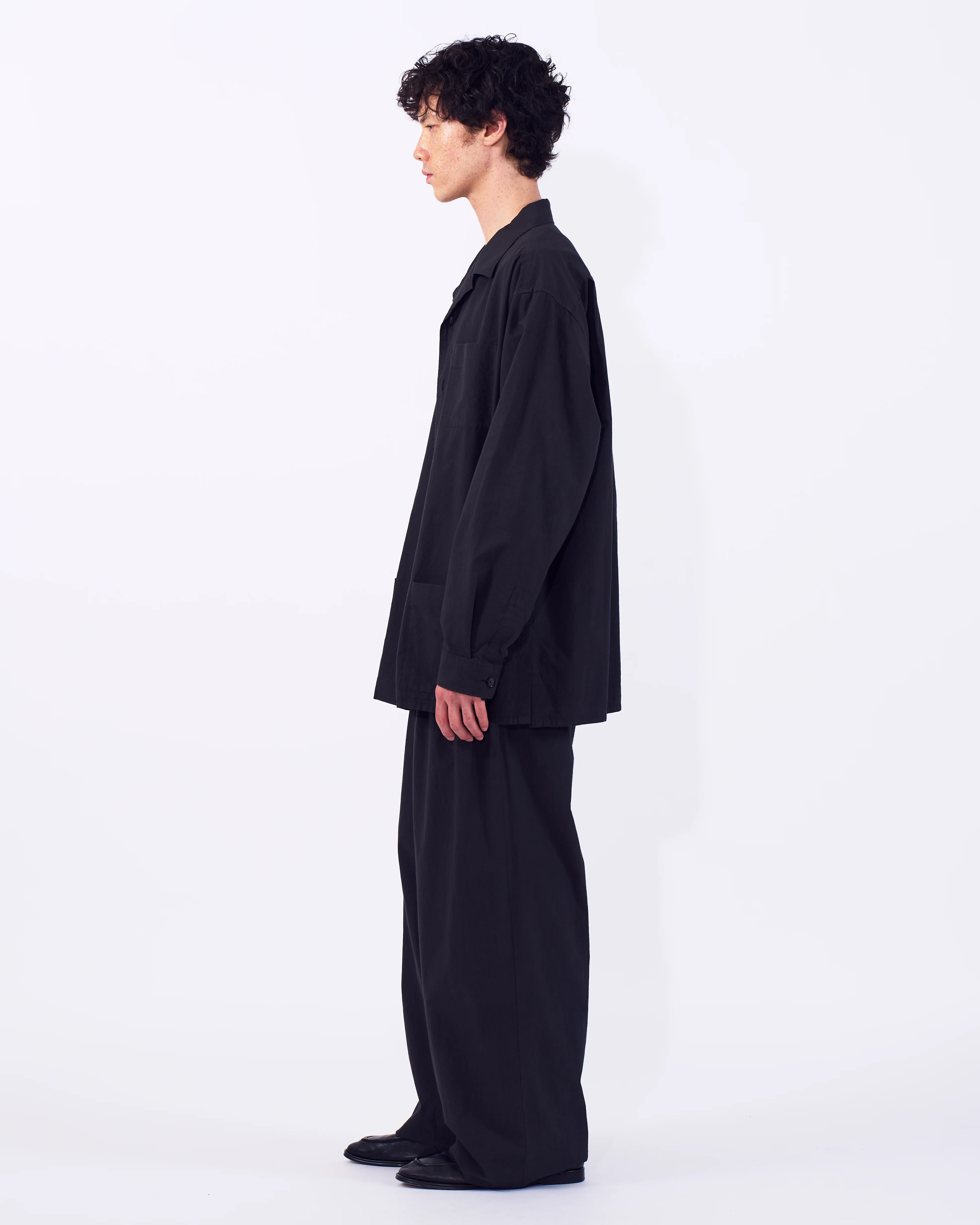 Cotton Typewriter Garment-dyed 3pleated Tapered Trousers - Image 7