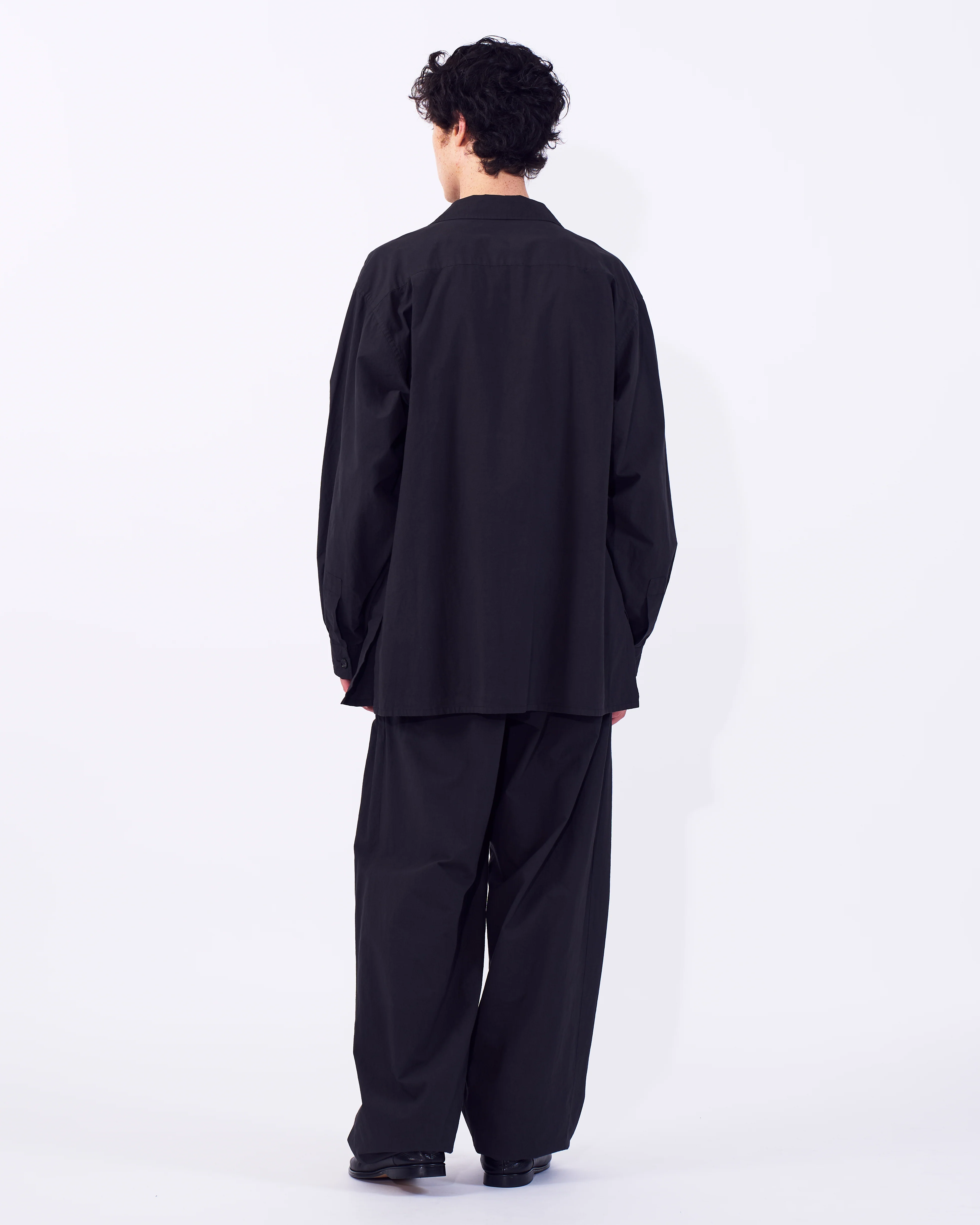 Cotton Typewriter Garment-dyed 3pleated Tapered Trousers - Image 8