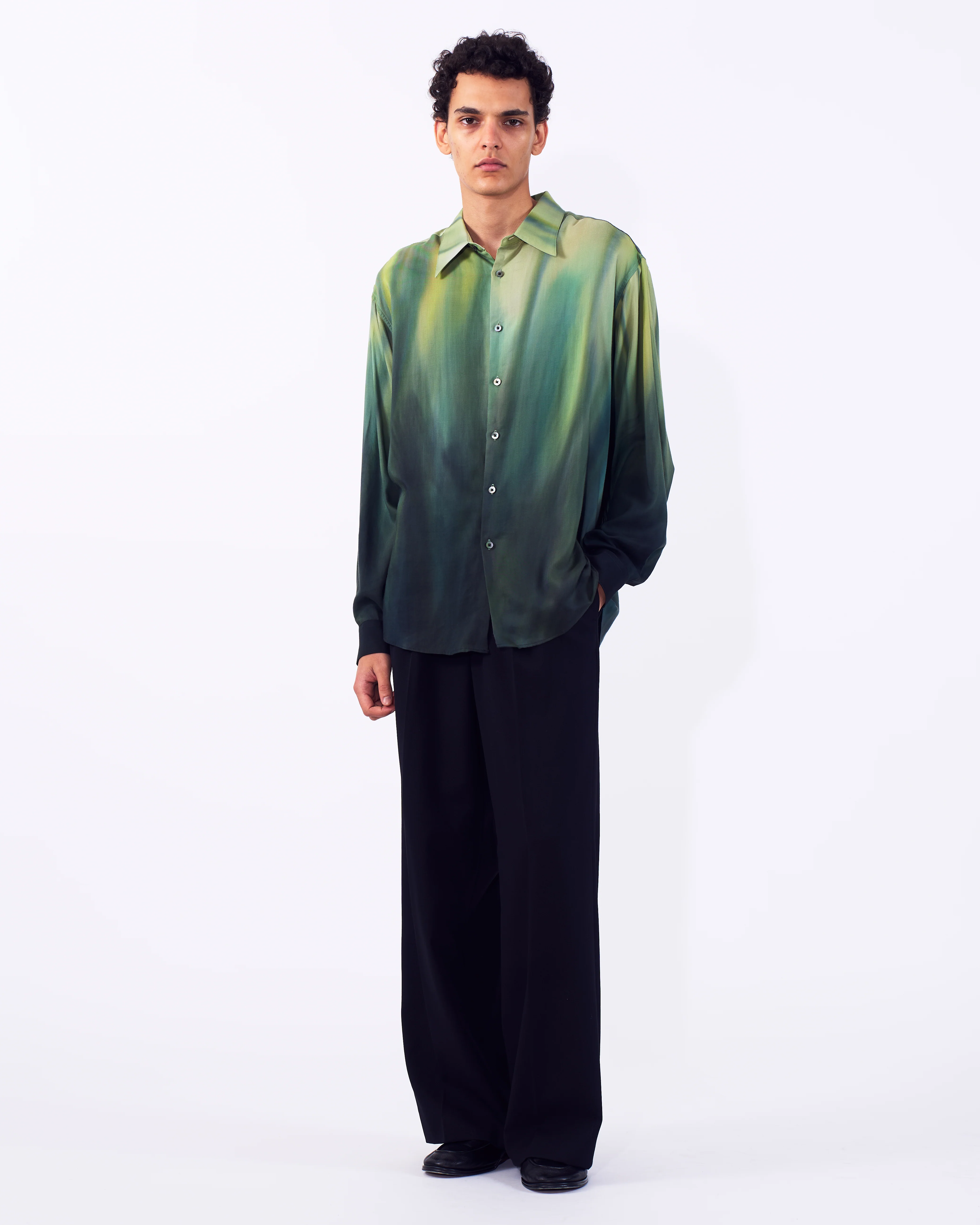 Cotton Rayon Silk Lawn Hand Painted Loose Fit Shirt - Image 11
