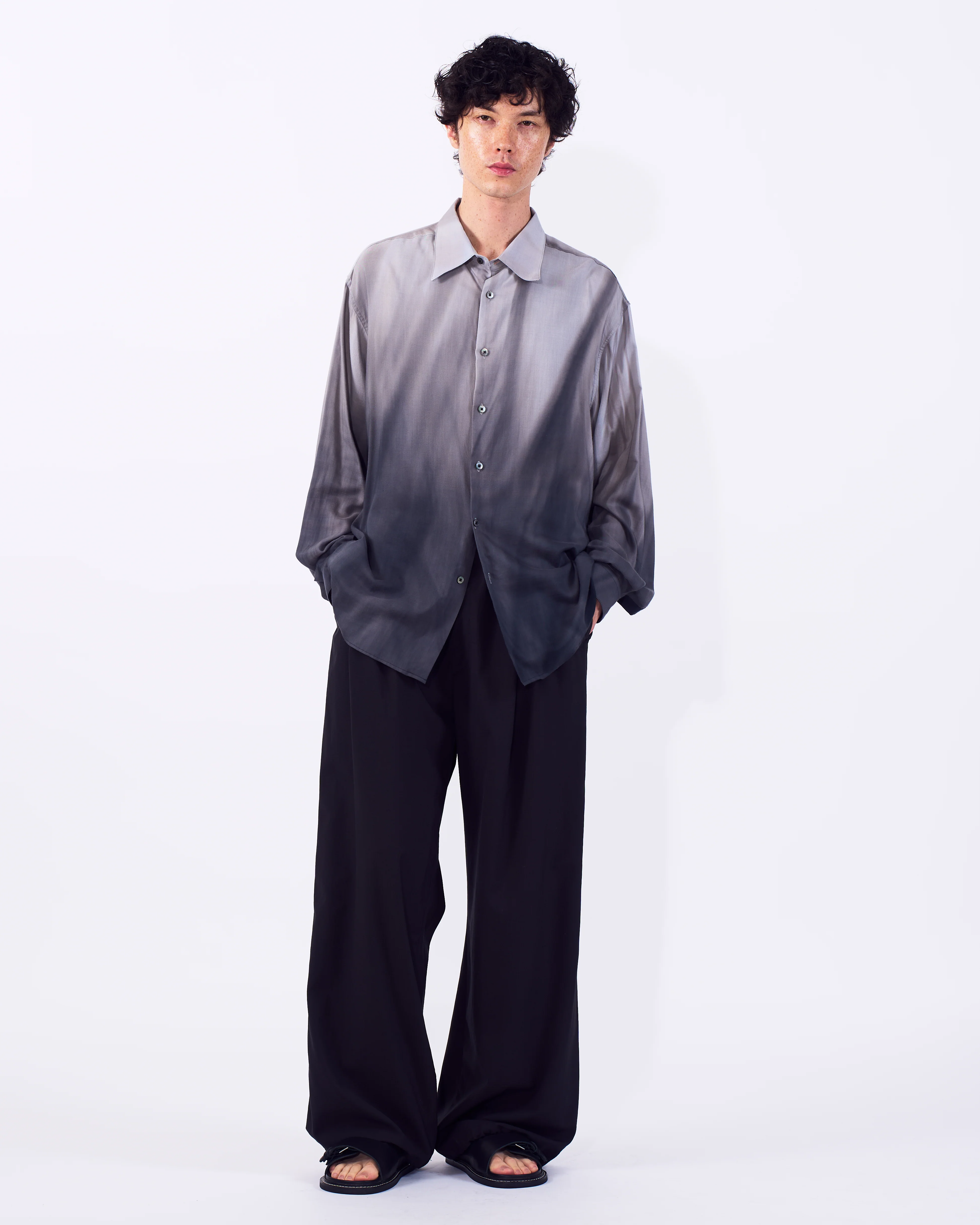 Cotton Rayon Silk Lawn Hand Painted Loose Fit Shirt - Image 4