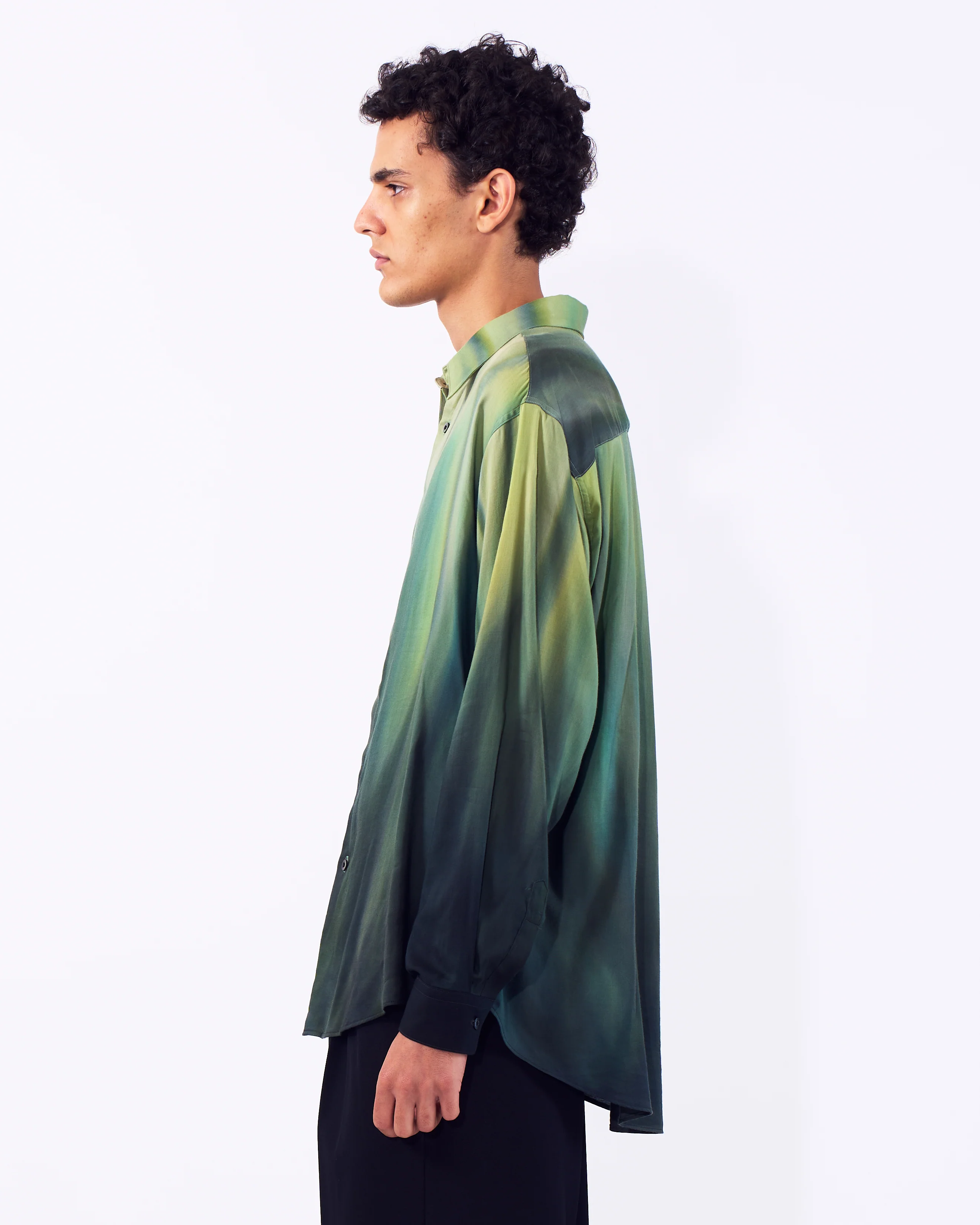 Cotton Rayon Silk Lawn Hand Painted Loose Fit Shirt - Image 9