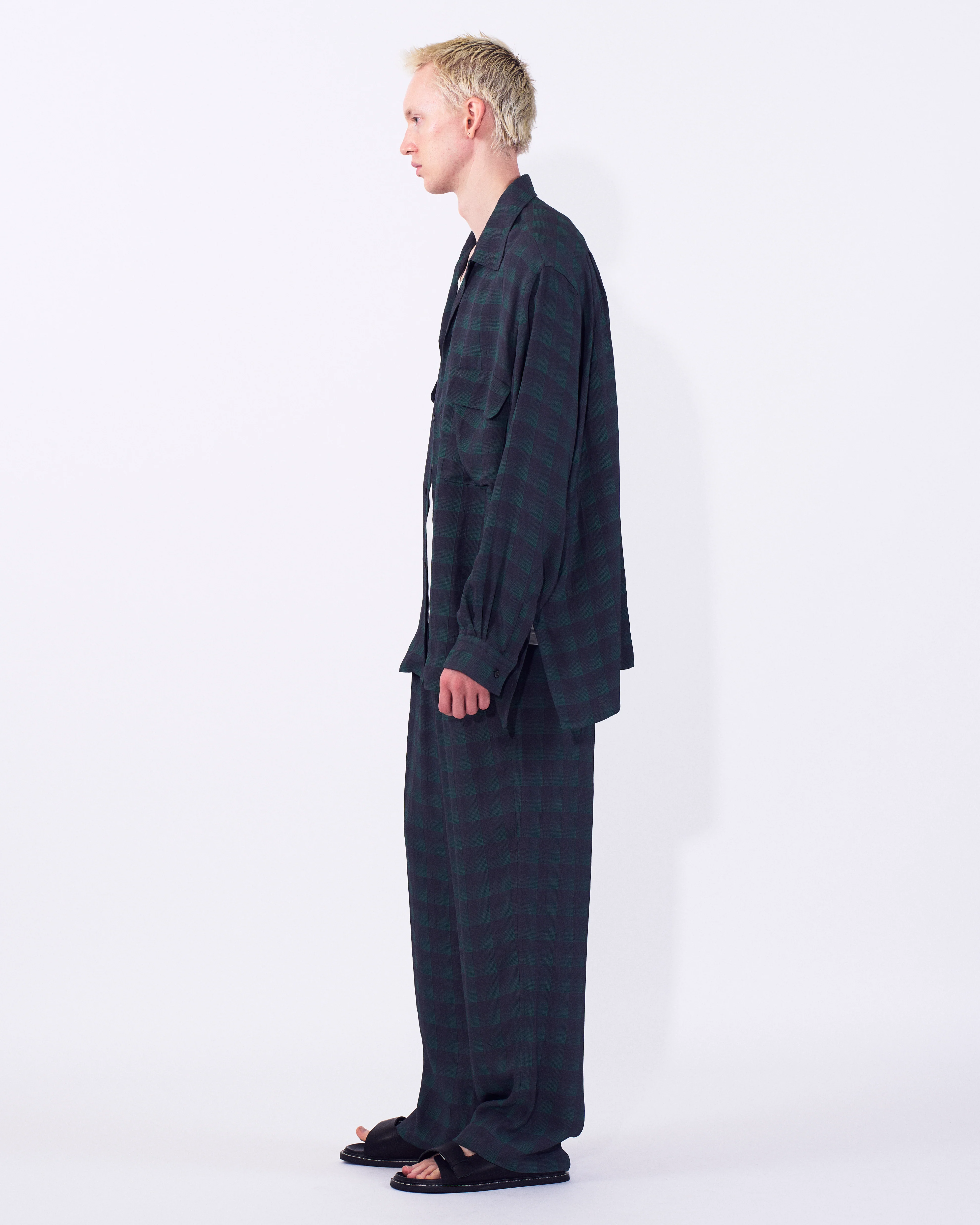 Rayon Acetate Jacqard Plaid 1pleated Easy Pants - Image 11