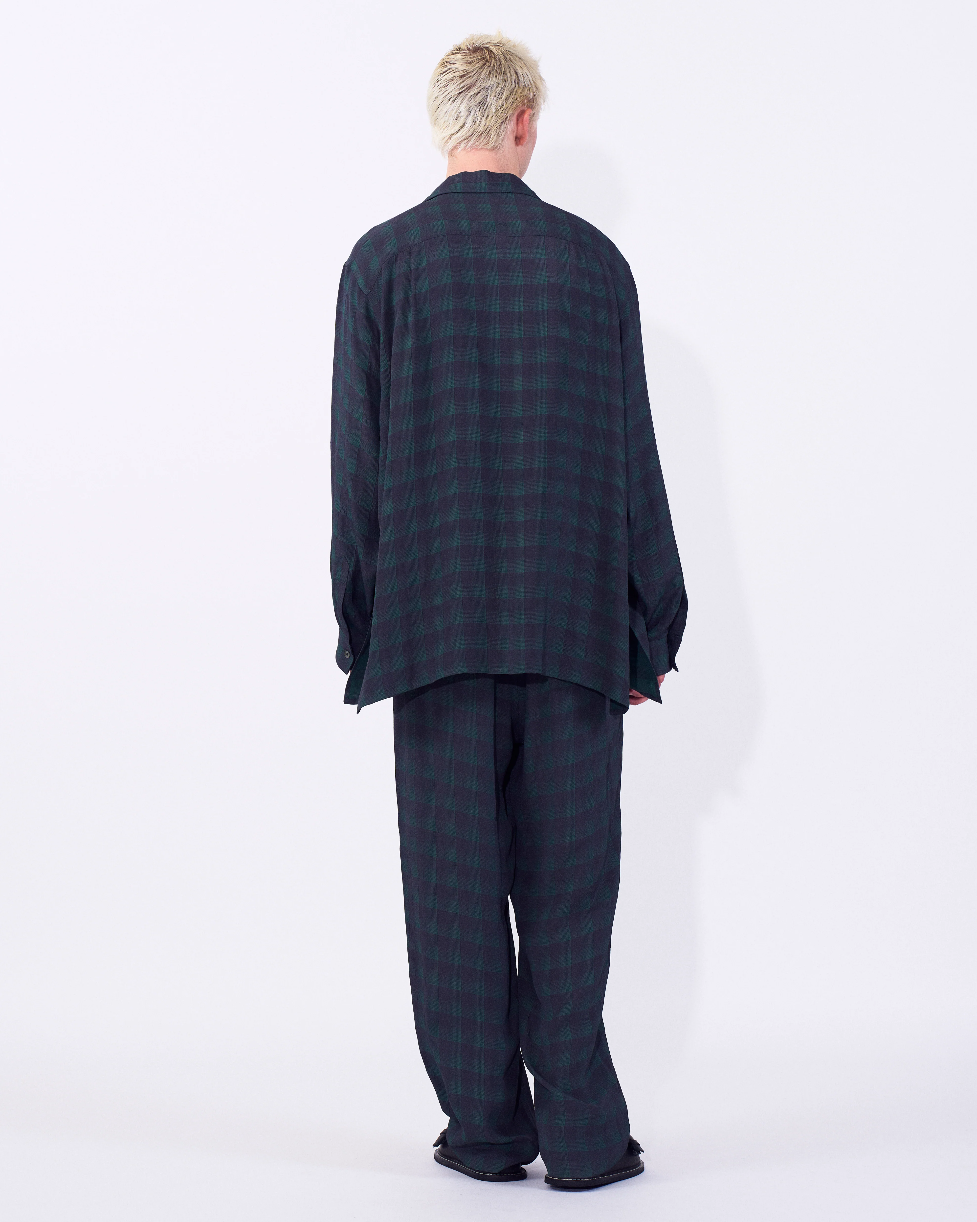 Rayon Acetate Jacqard Plaid 1pleated Easy Pants - Image 12