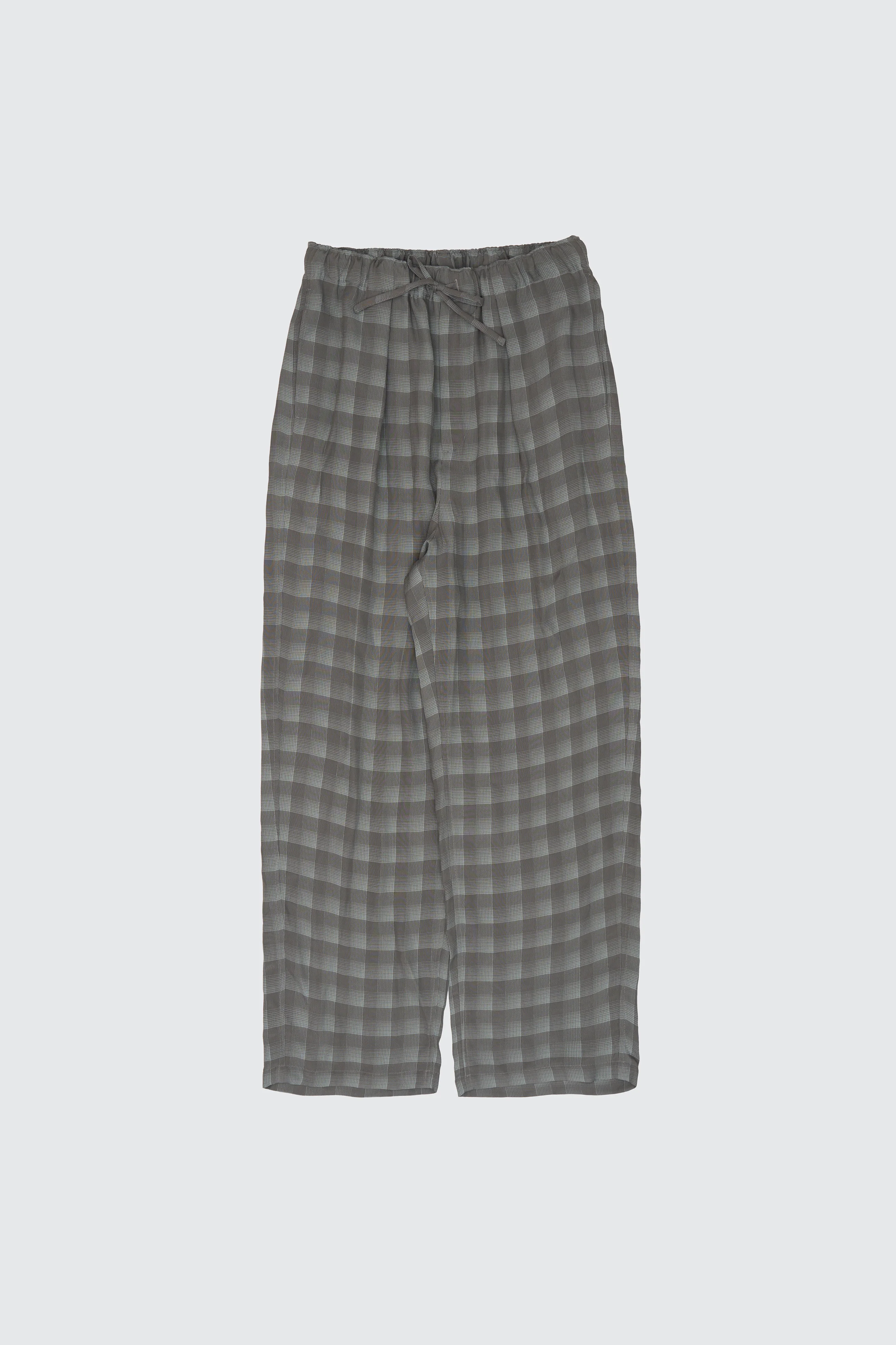 Rayon Acetate Jacqard Plaid 1pleated Easy Pants - Image 5