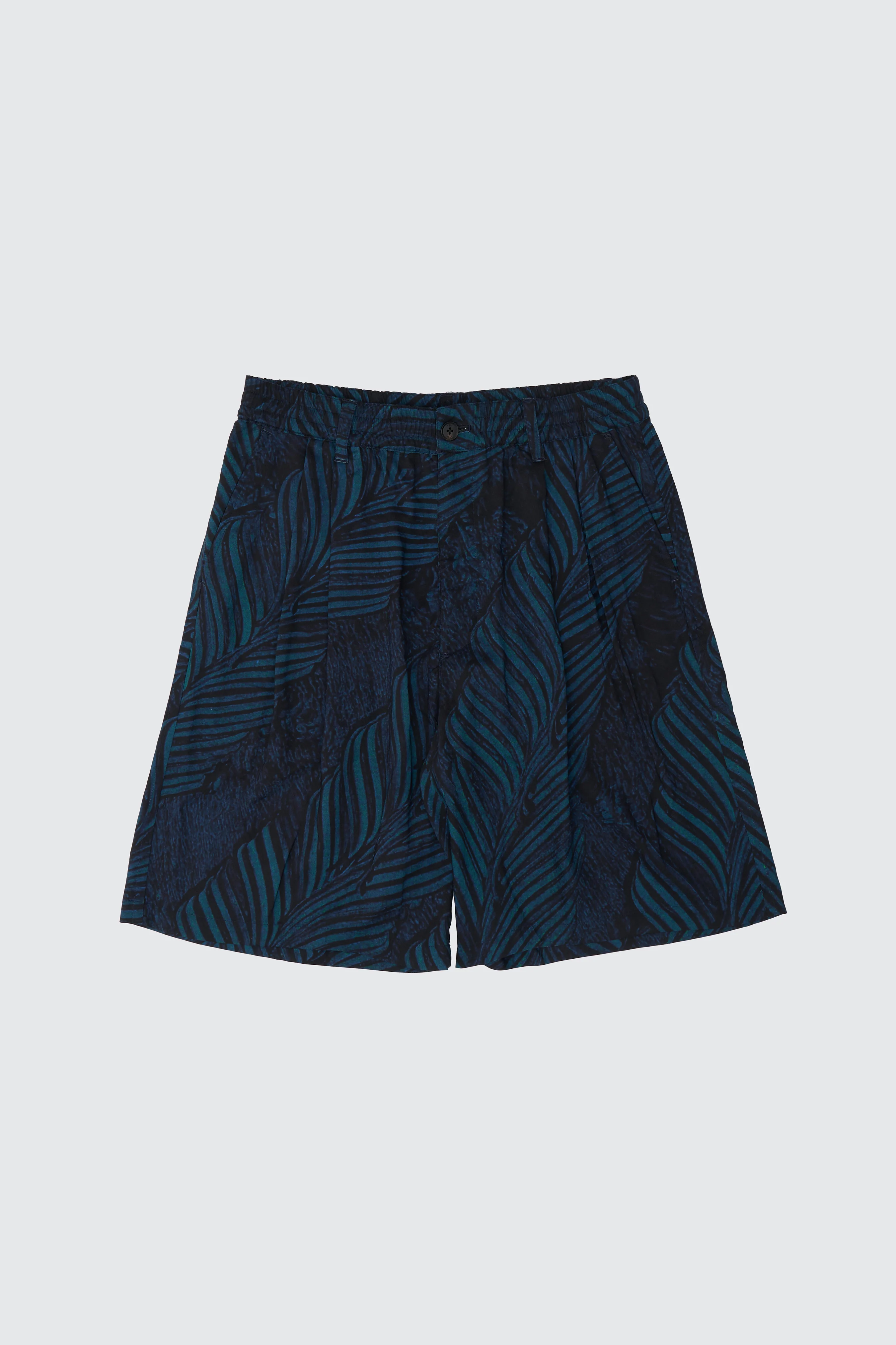Leaf Pattern Printed Rayon 2Pleated Easy Shorts - Image 5