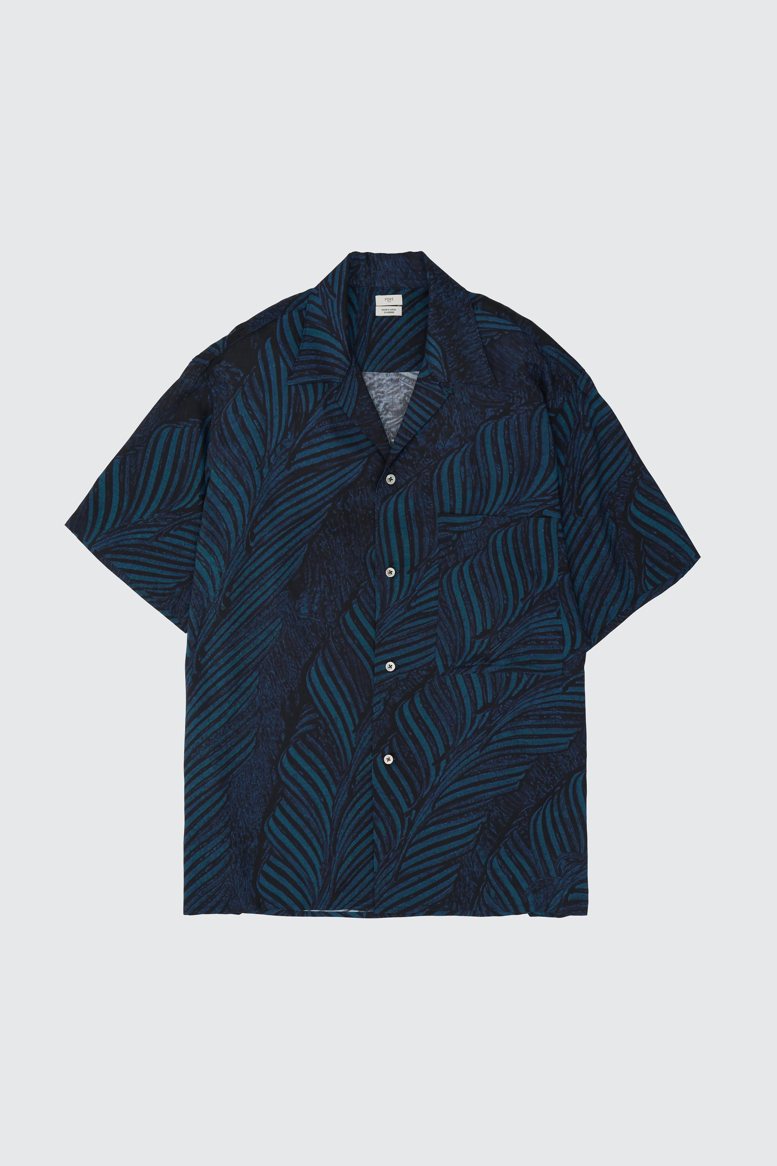 Leaf Pattern Printed Rayon Open Collar Shirt - Image 6