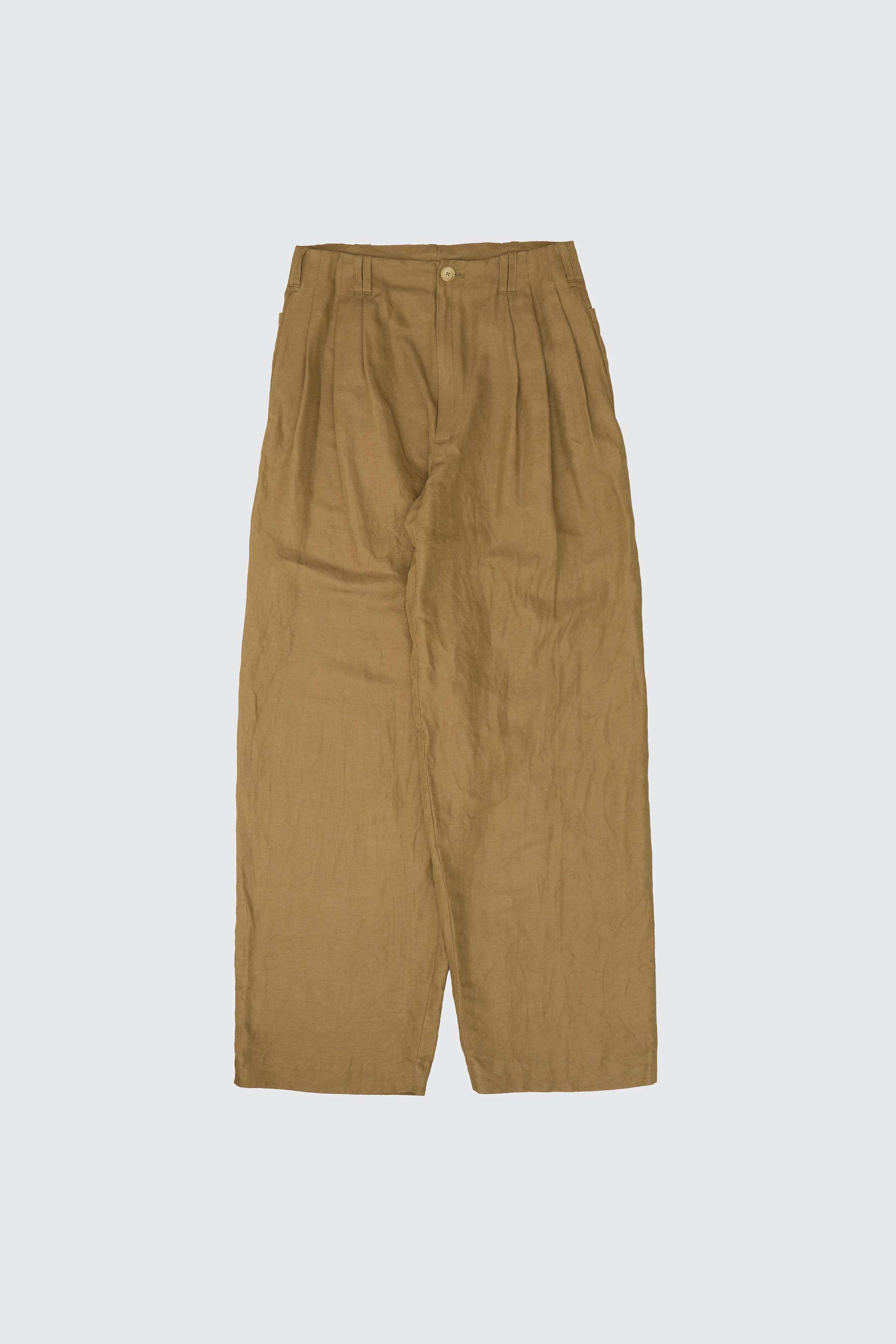 Linen Silk Kersey 3pleated Tapered Trousers - Image 5