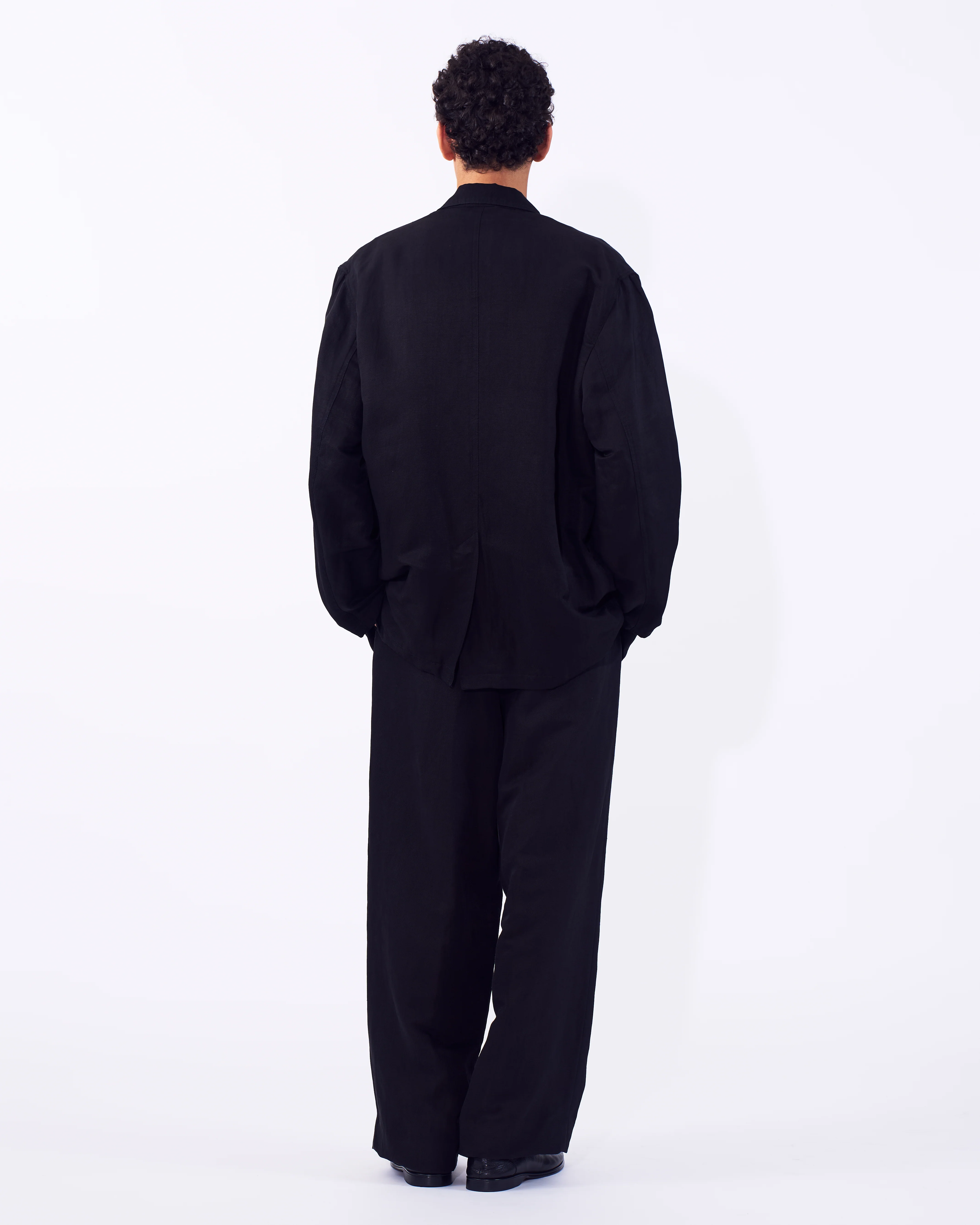 Linen Silk Kersey Double Breasted Blezer - Image 5