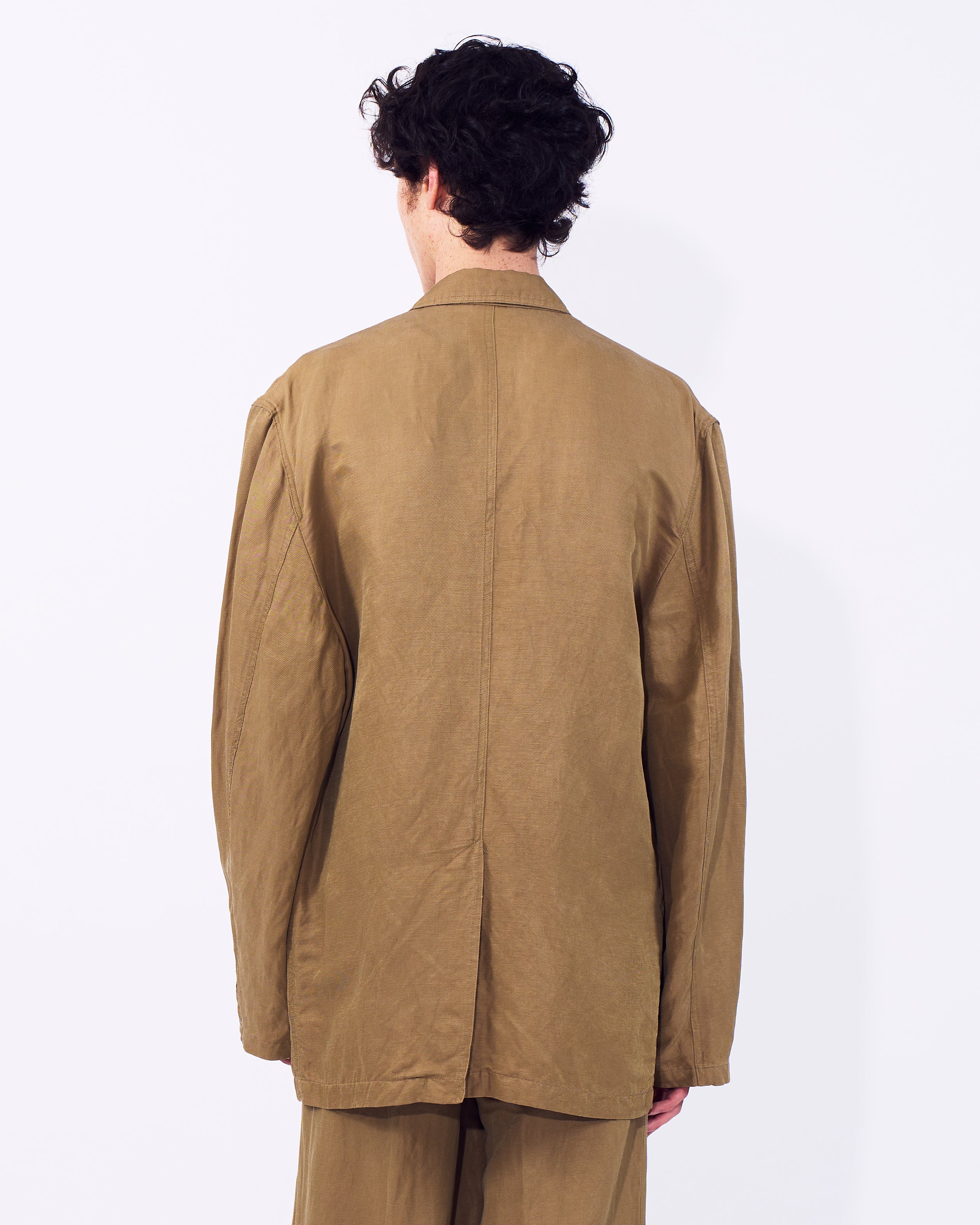 Linen Silk Kersey Double Breasted Blezer - Image 9