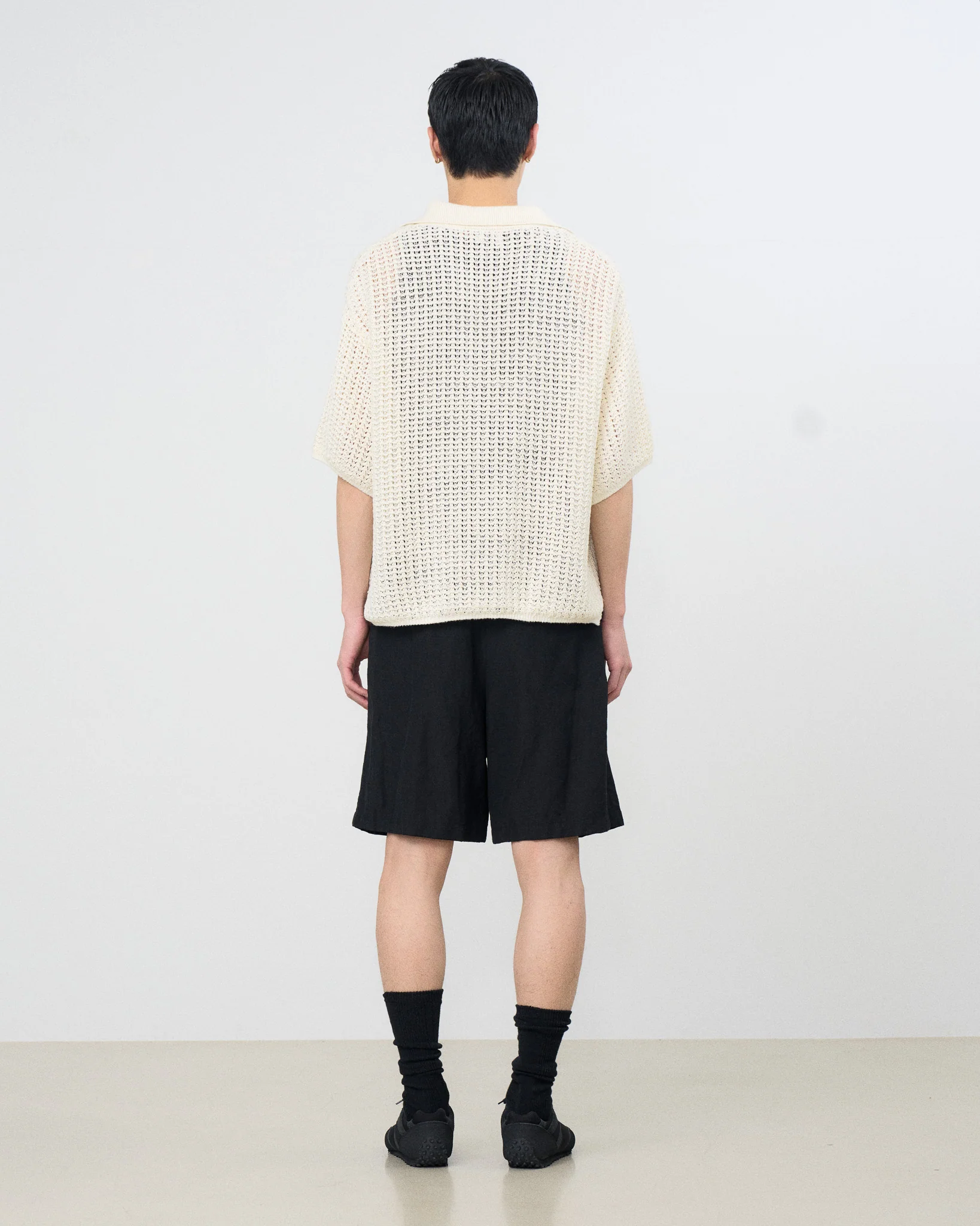 Cotton Mesh Knit Skipper Polo Shirt - Image 5