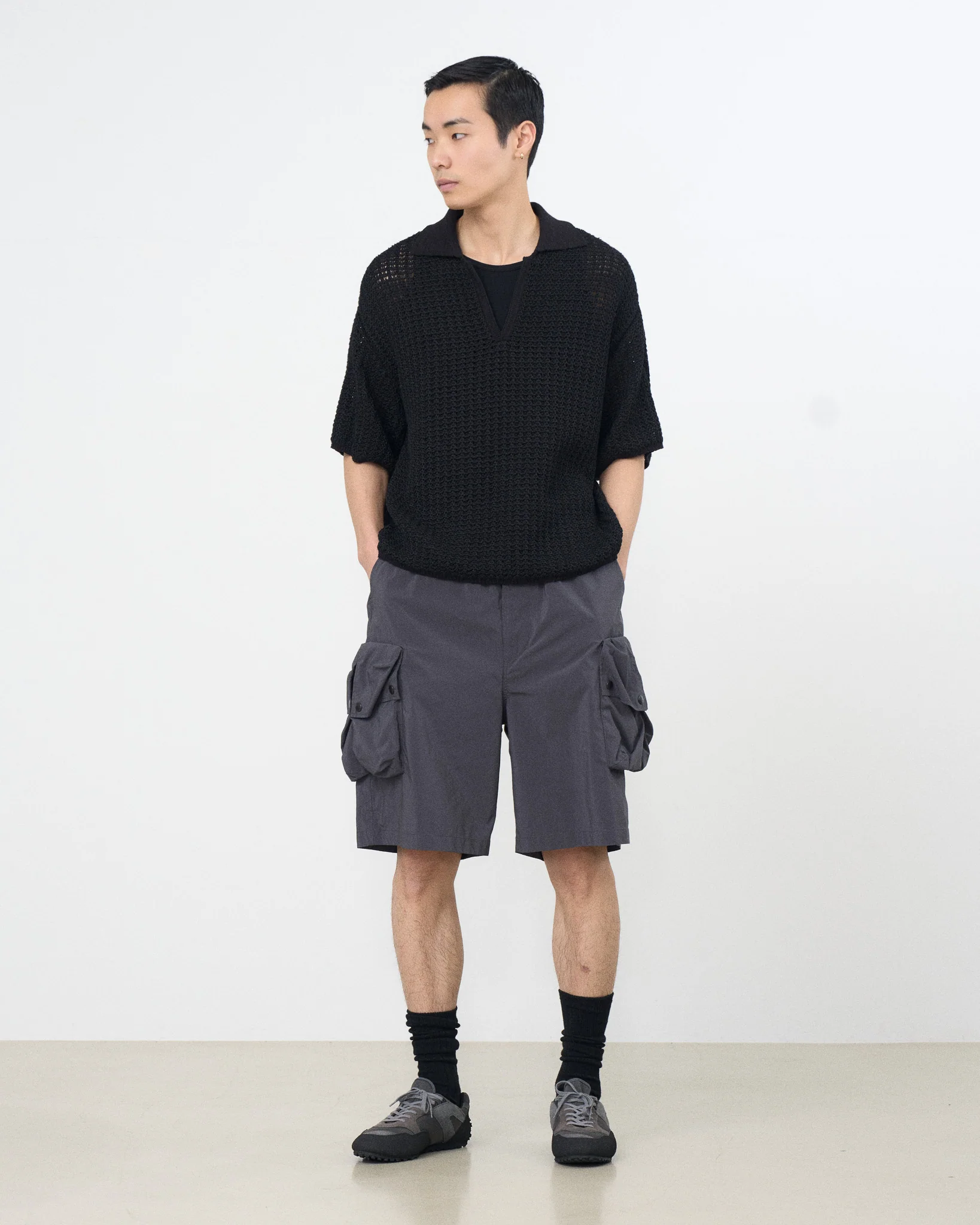 Nylon Twill Multi Pocket Utility Shorts - Image 7