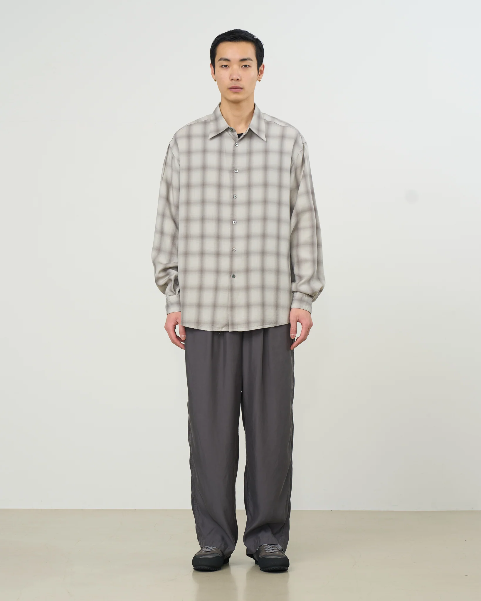 Tencell Ombre Plaid Regullar Collor Shirt - Image 13