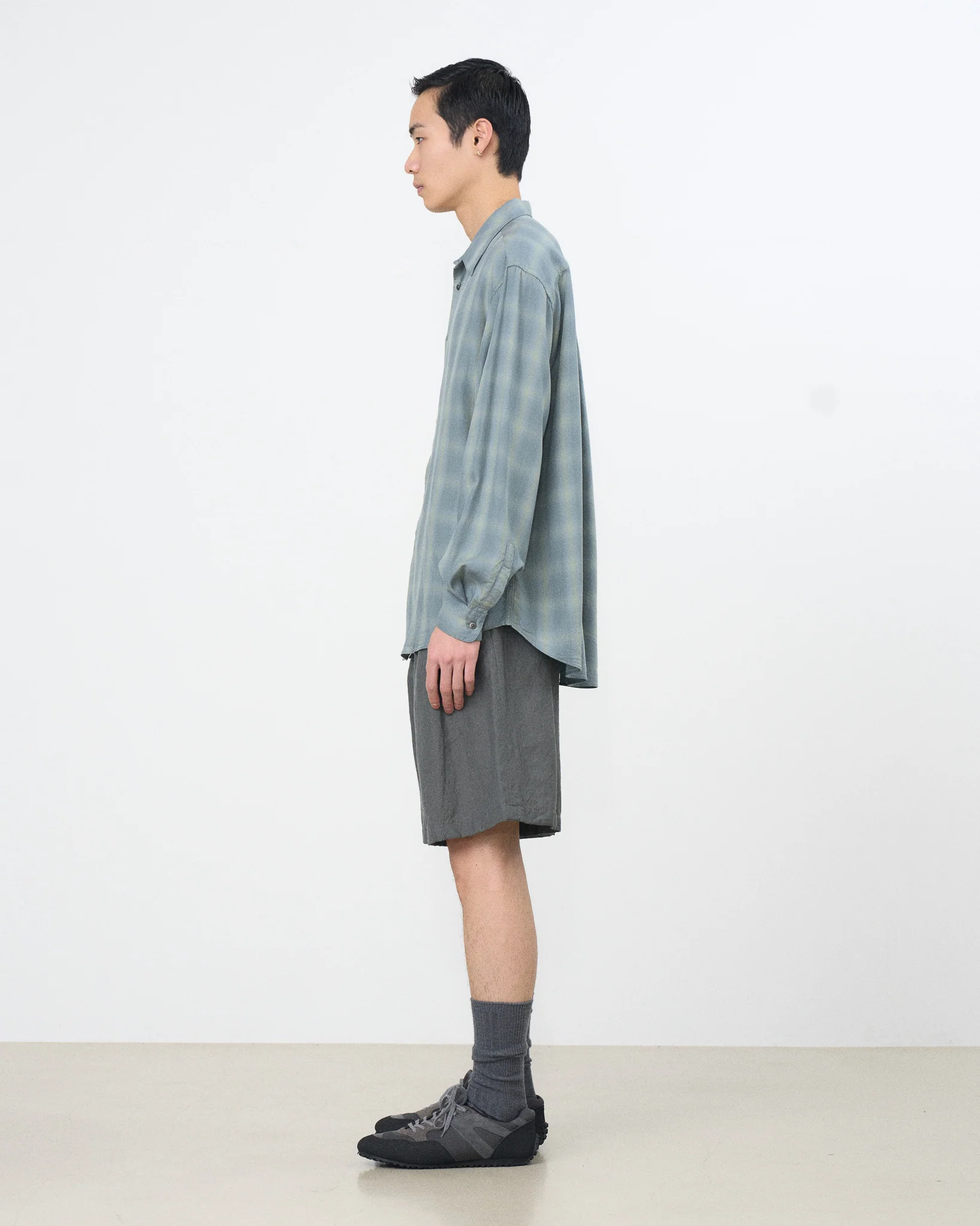 Tencell Ombre Plaid Regullar Collor Shirt - Image 4
