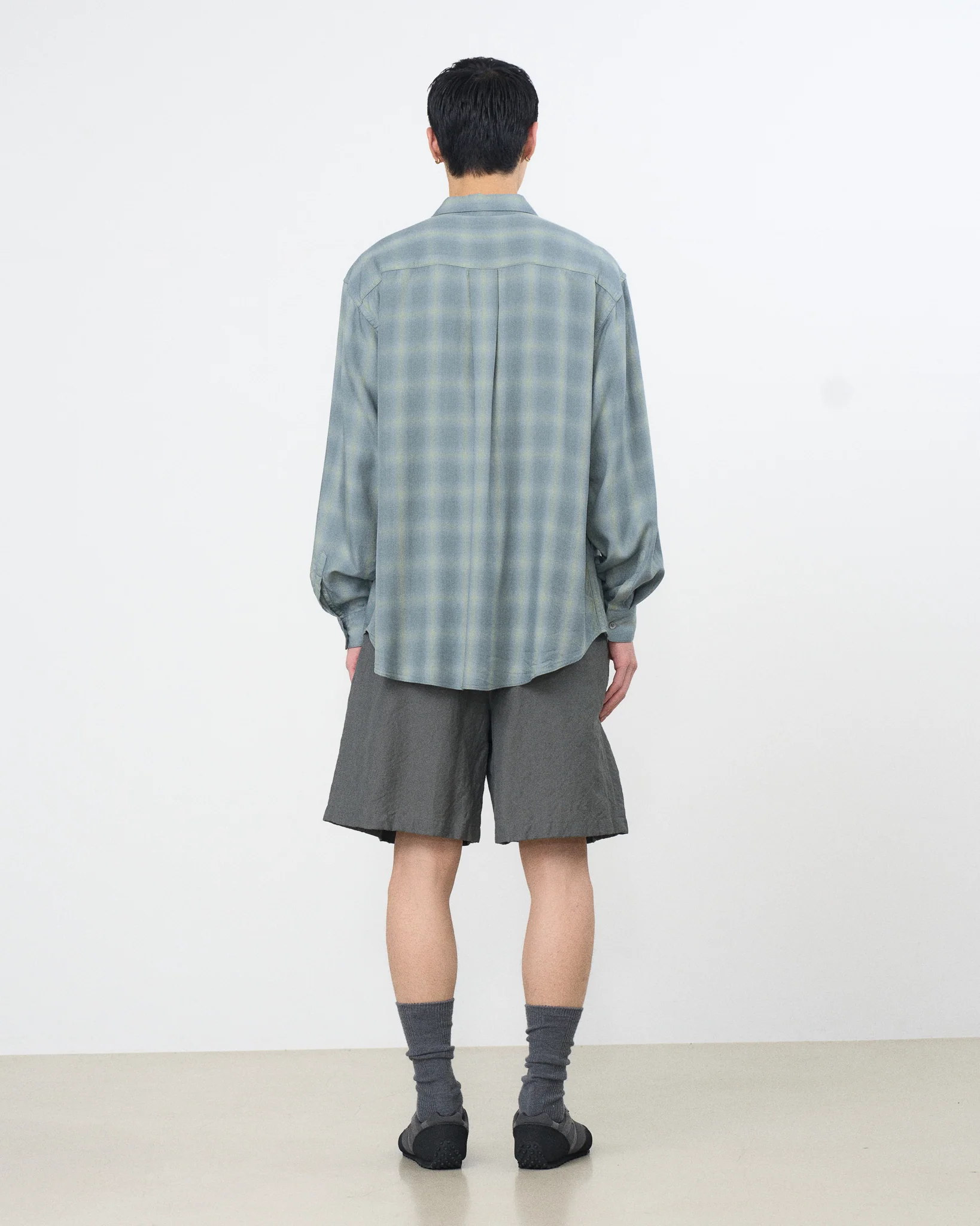 Tencell Ombre Plaid Regullar Collor Shirt - Image 5