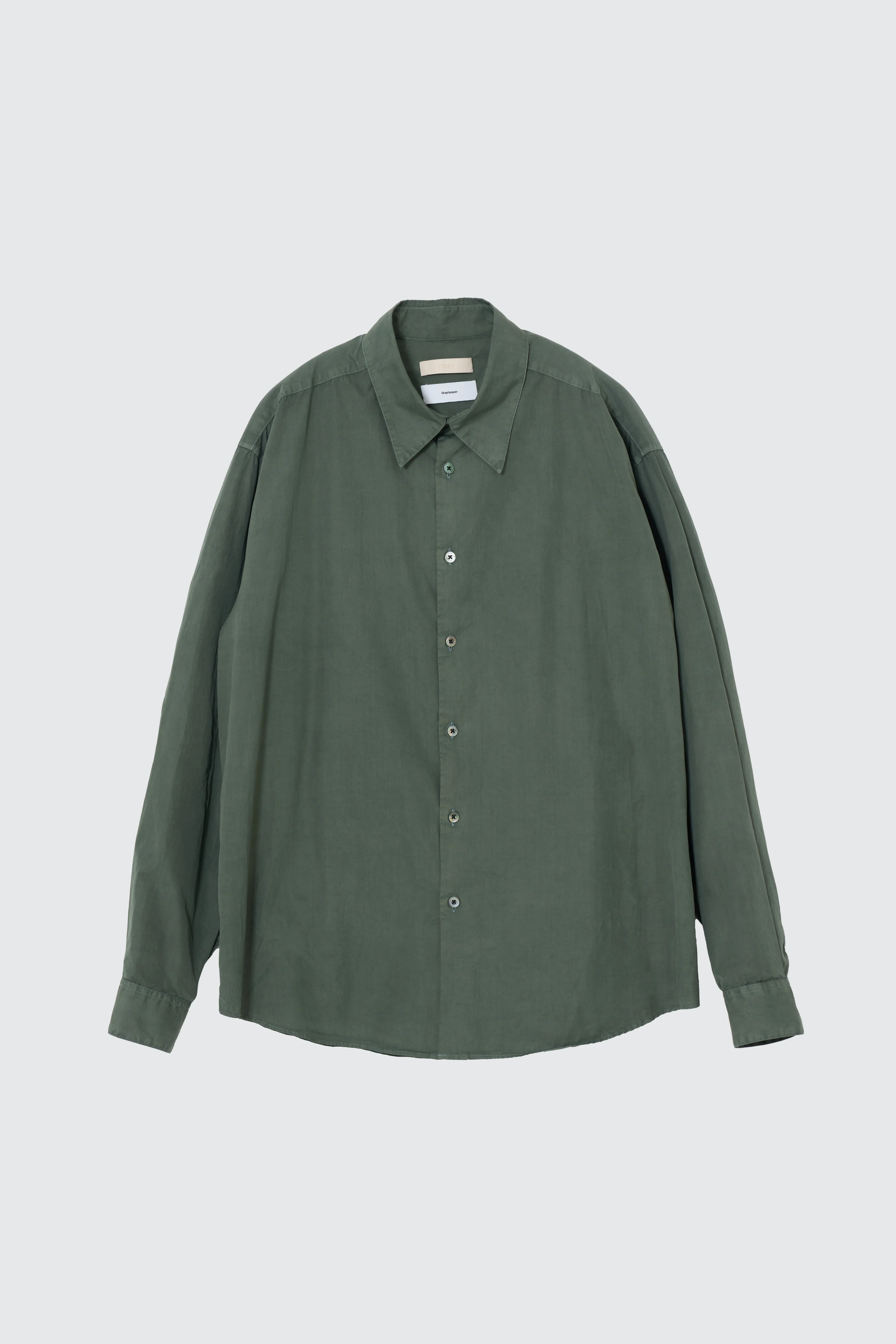 YOKE×Graphpaper Suvin Gold Cotton Poplin Pigment Dyed Regular Collar Shirt - Image 6