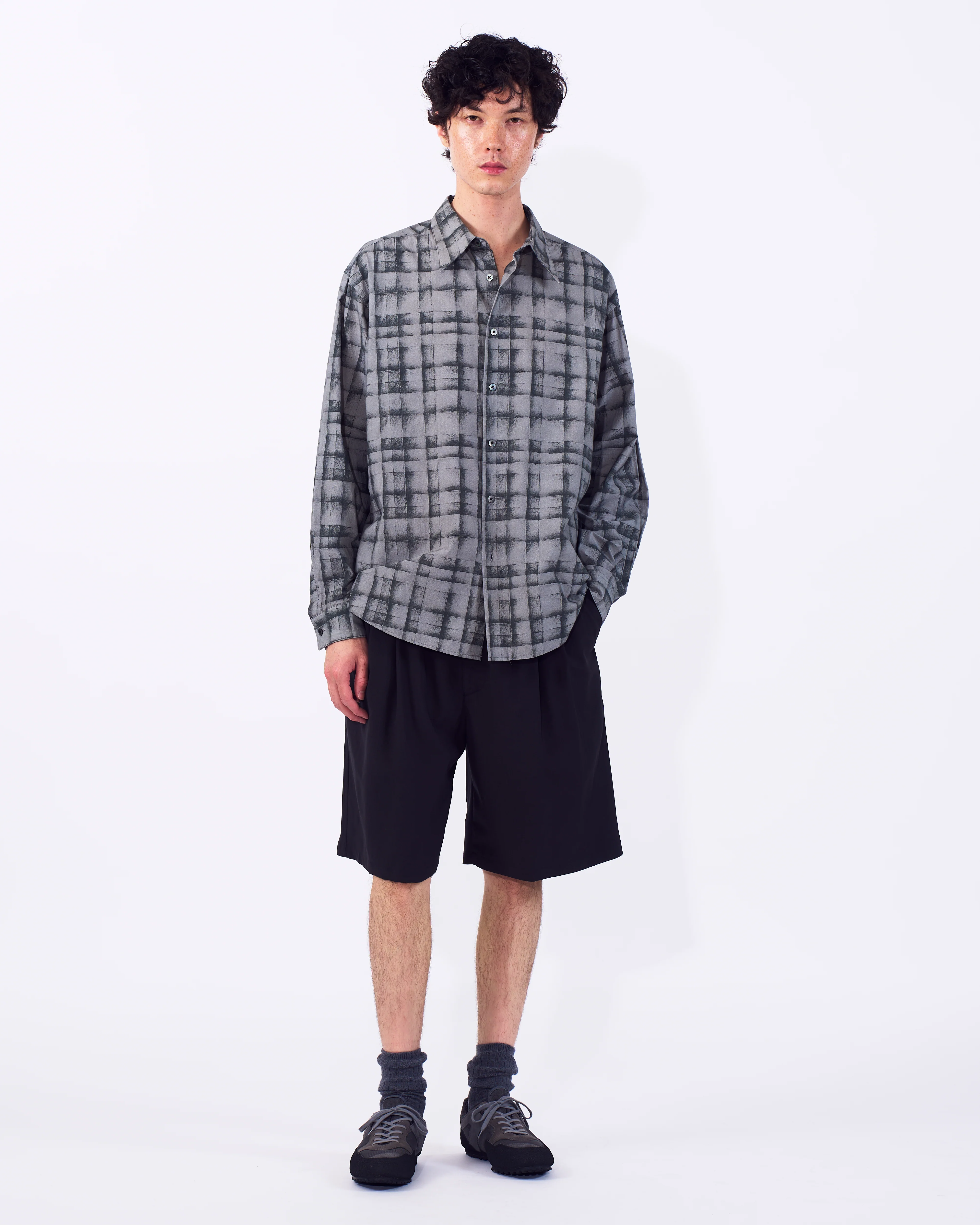 Plaid Cotton Typewriter Loose Fit Shirt - Image 10