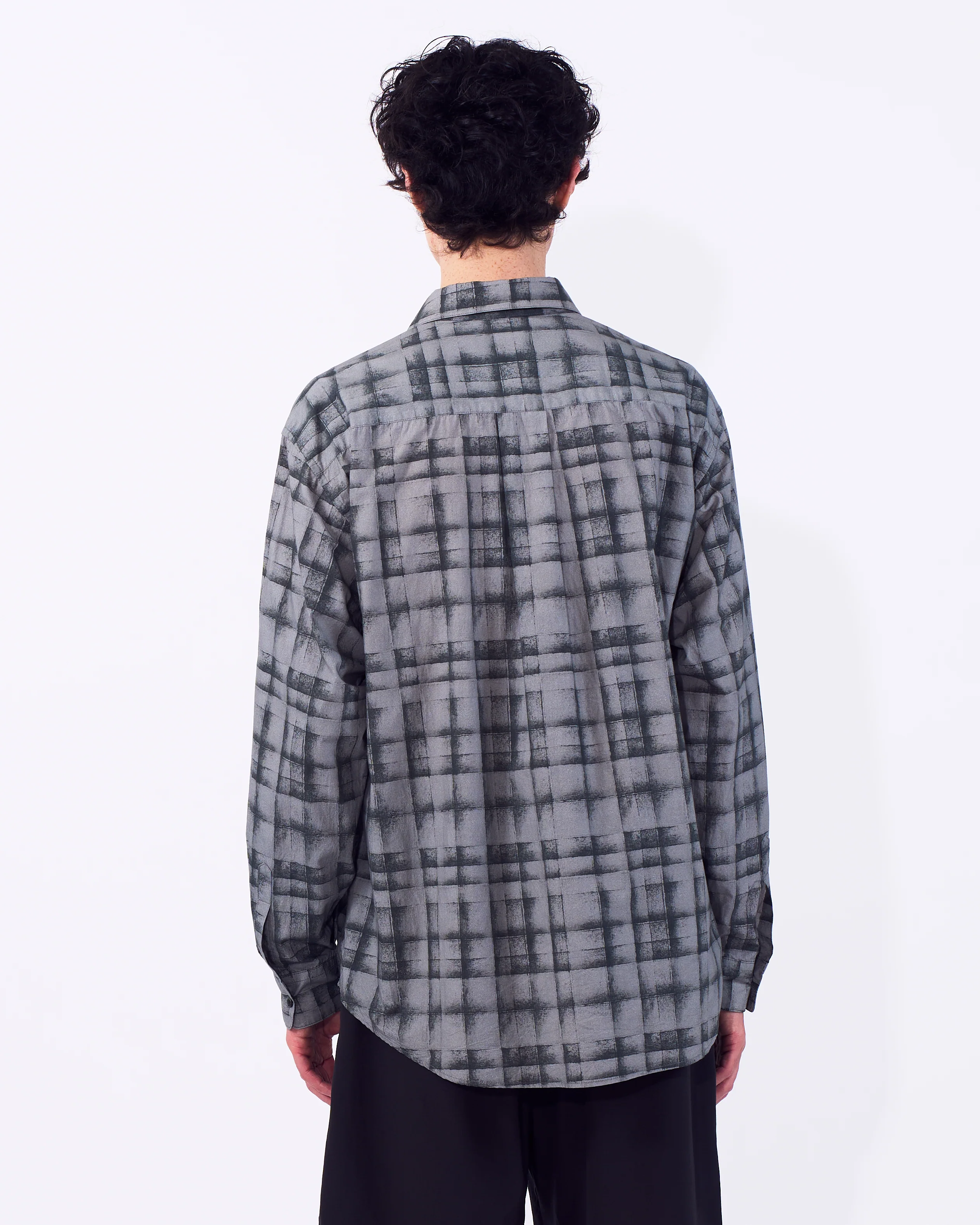 Plaid Cotton Typewriter Loose Fit Shirt - Image 9
