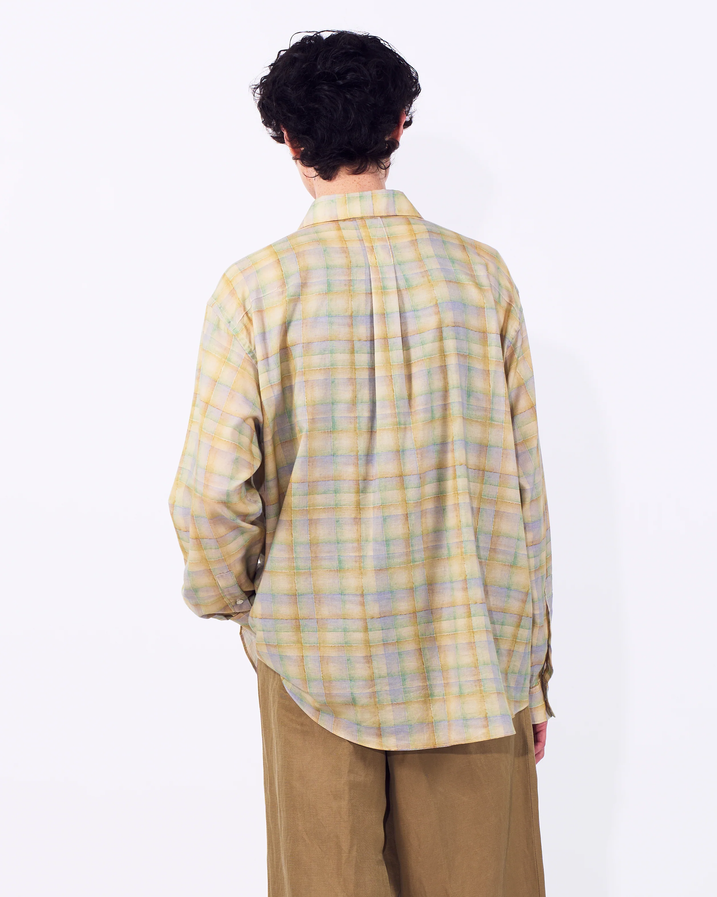 Printed Plaid Cotton Silk Twill Shirt - Image 13