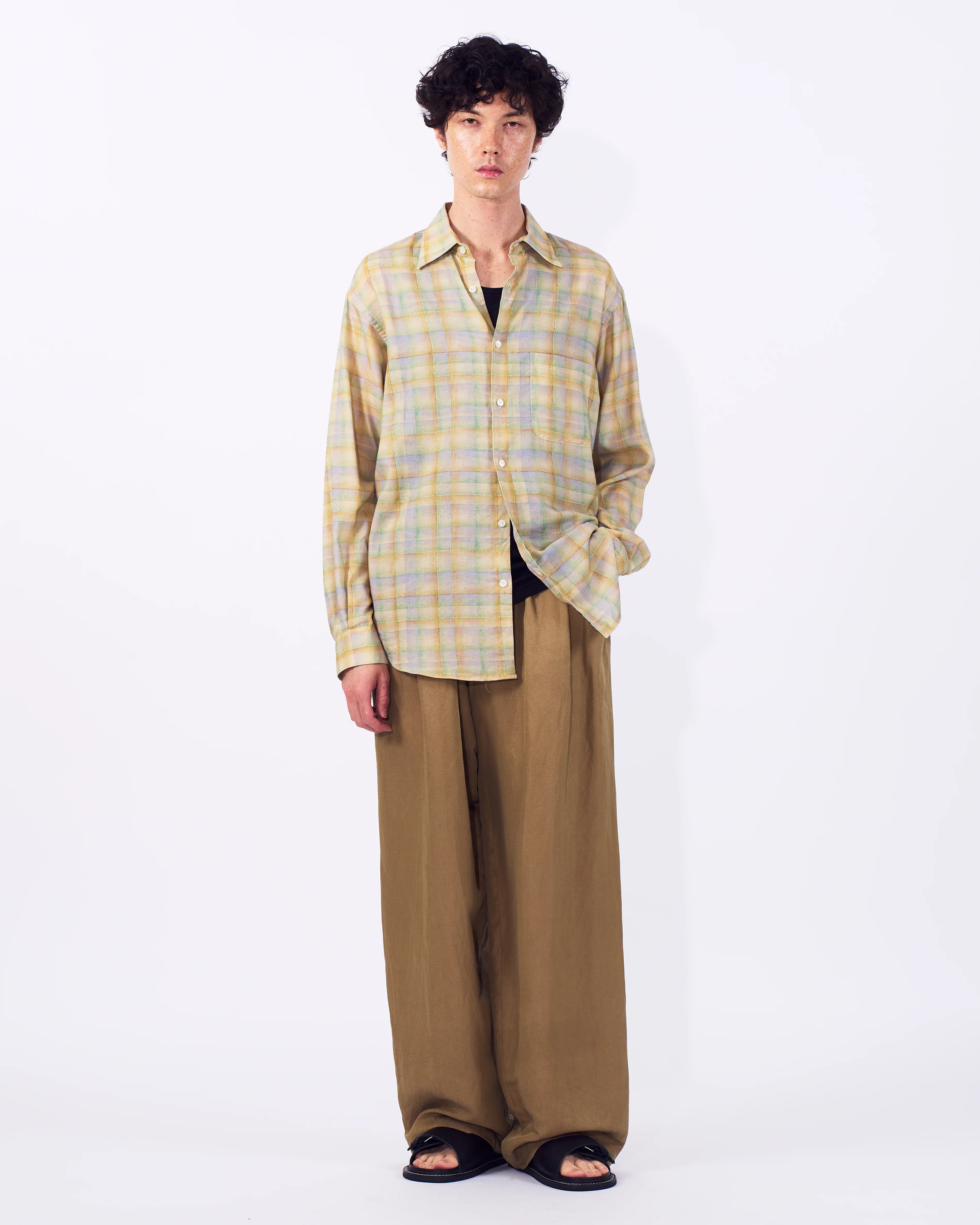 Printed Plaid Cotton Silk Twill Shirt - Image 14