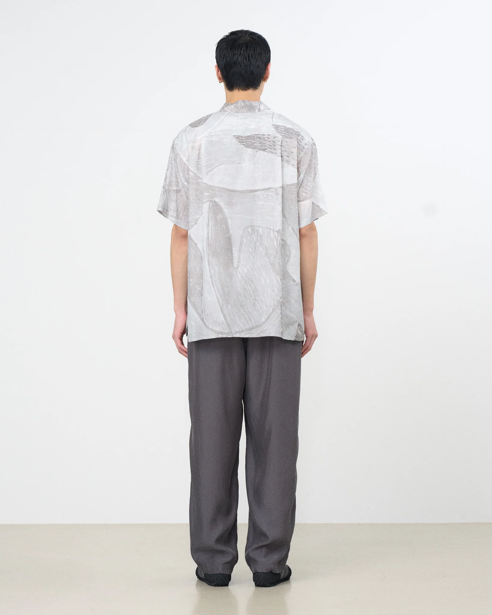 Printed Tencell Twill Open Collar Shirt　 - Image 10