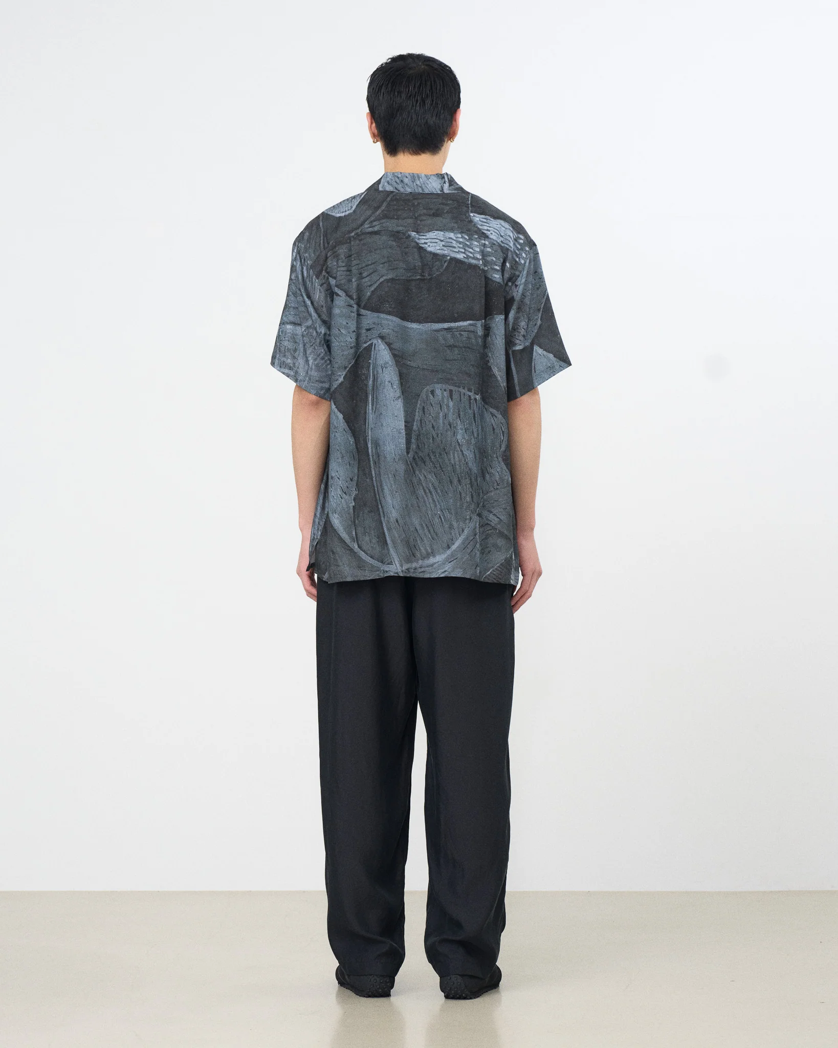 Printed Tencell Twill Open Collar Shirt　 - Image 5
