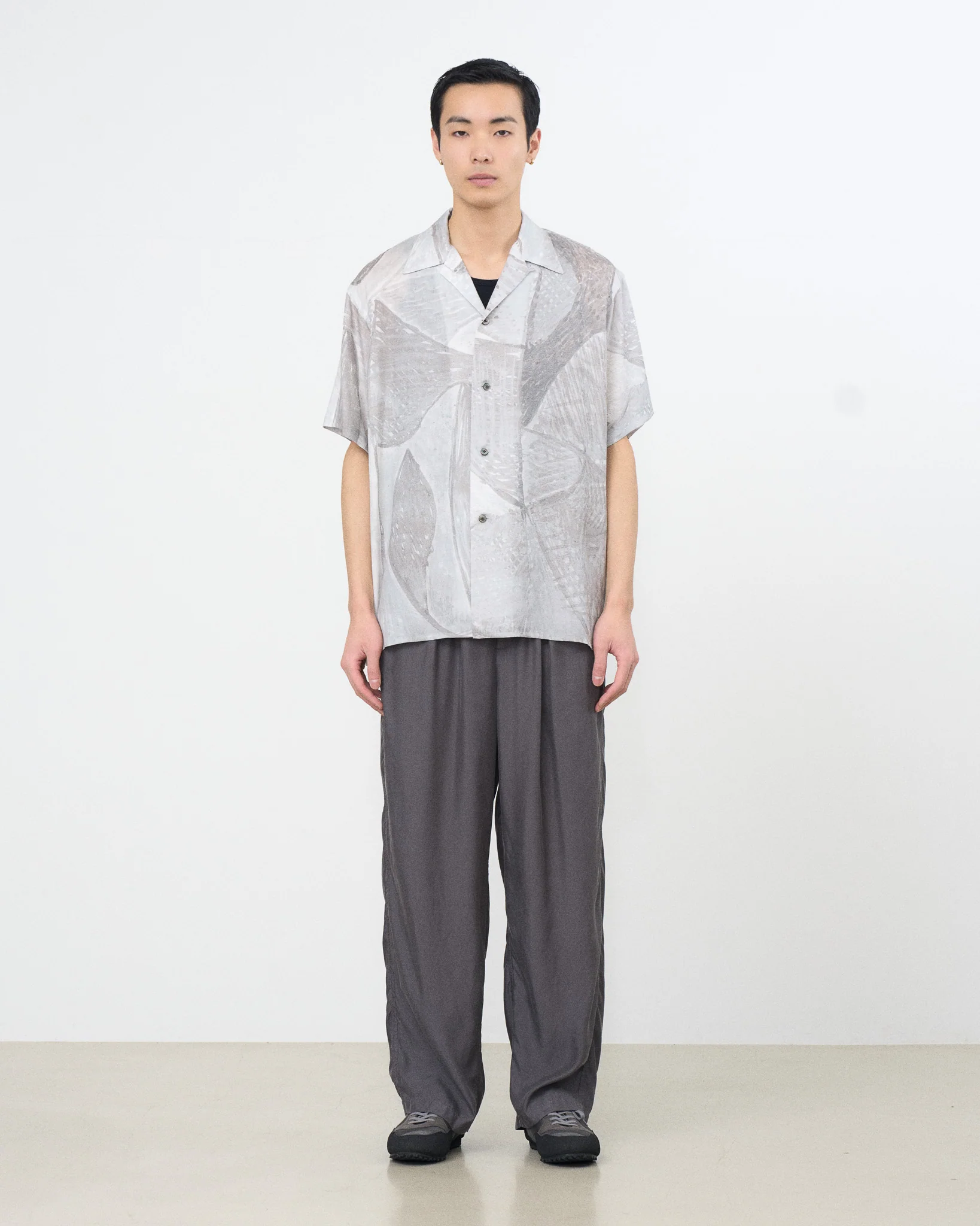 Printed Tencell Twill Open Collar Shirt　 - Image 8