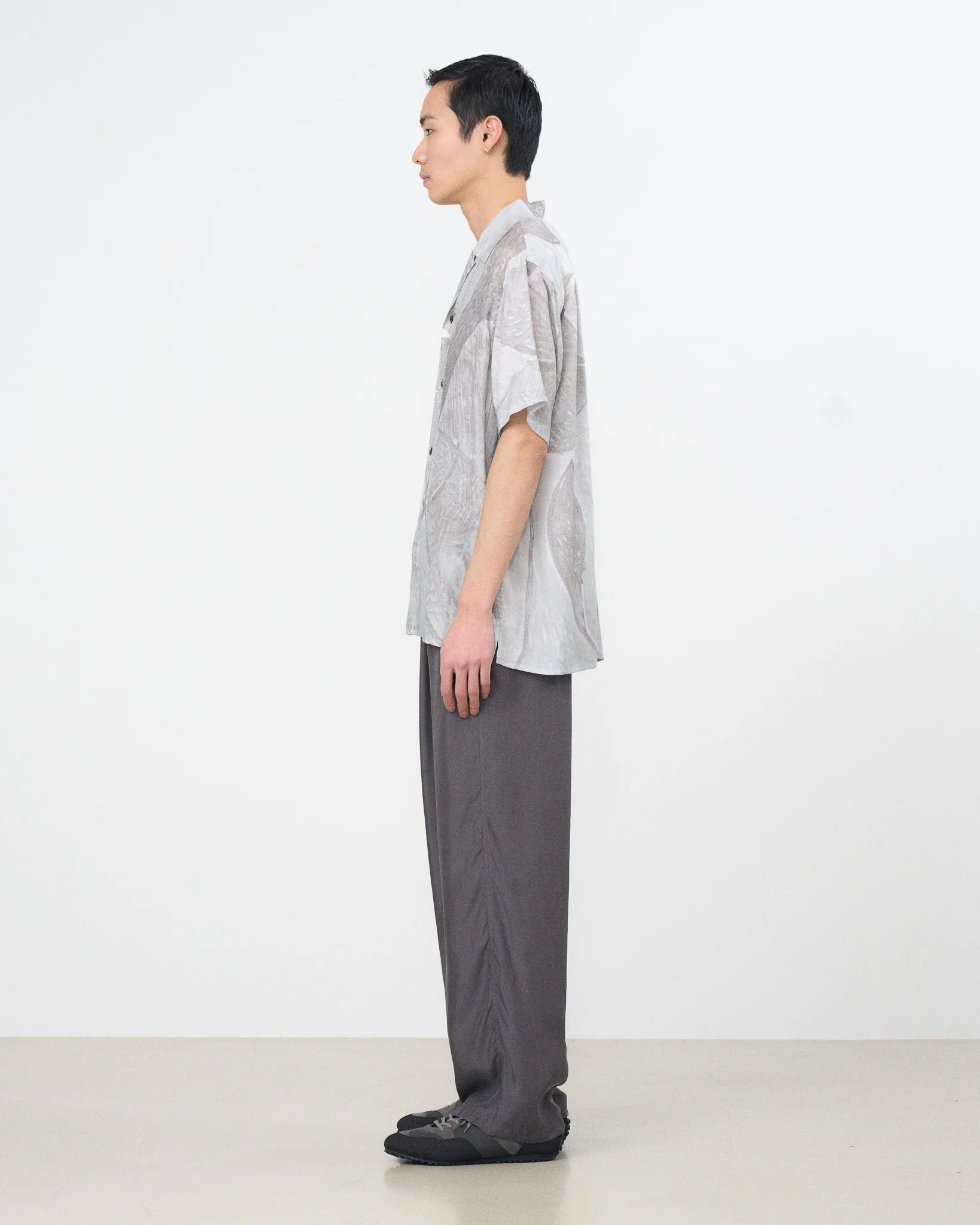 Printed Tencell Twill Open Collar Shirt　 - Image 9