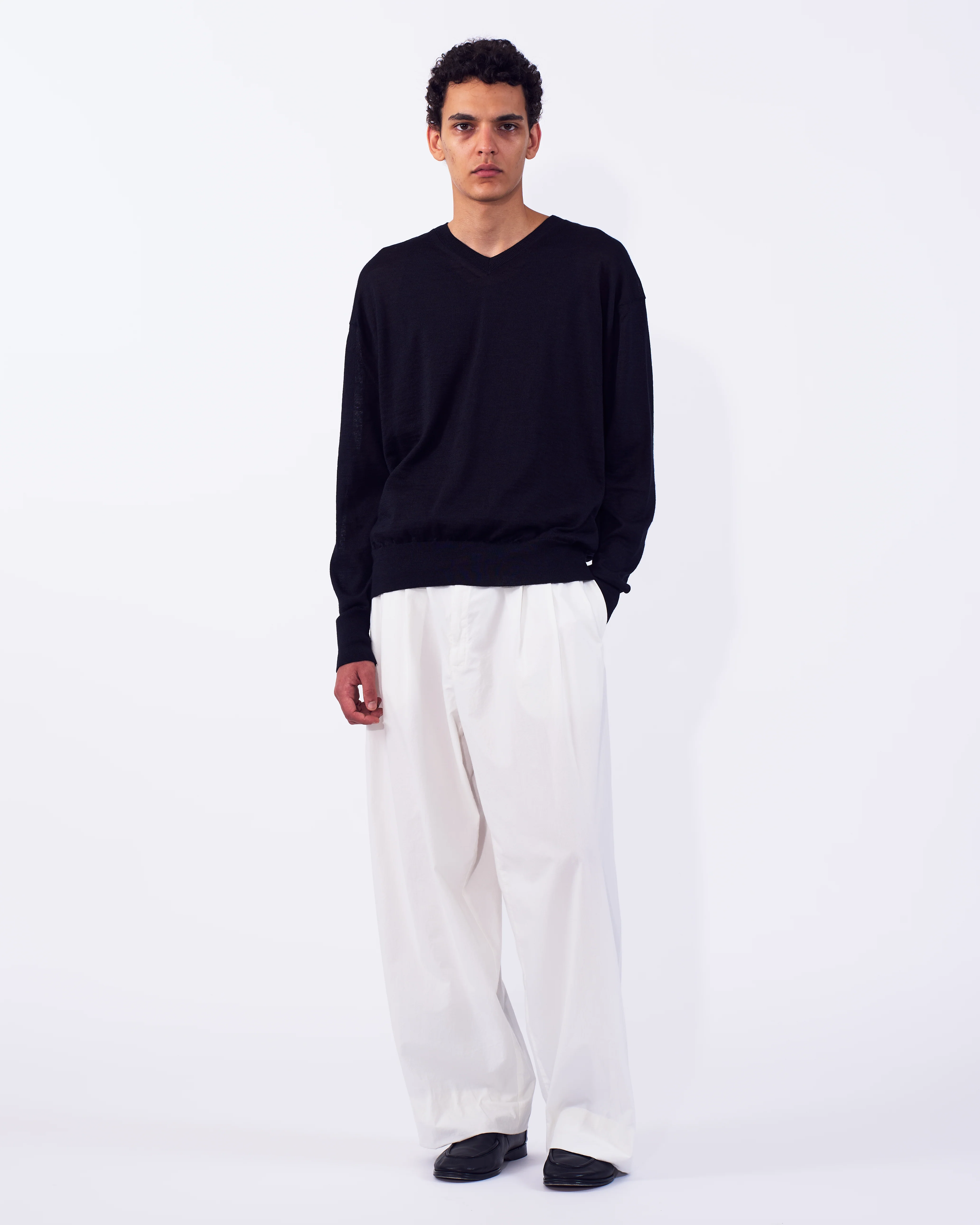 Ramie Wool V-neck Sweater - Image 6