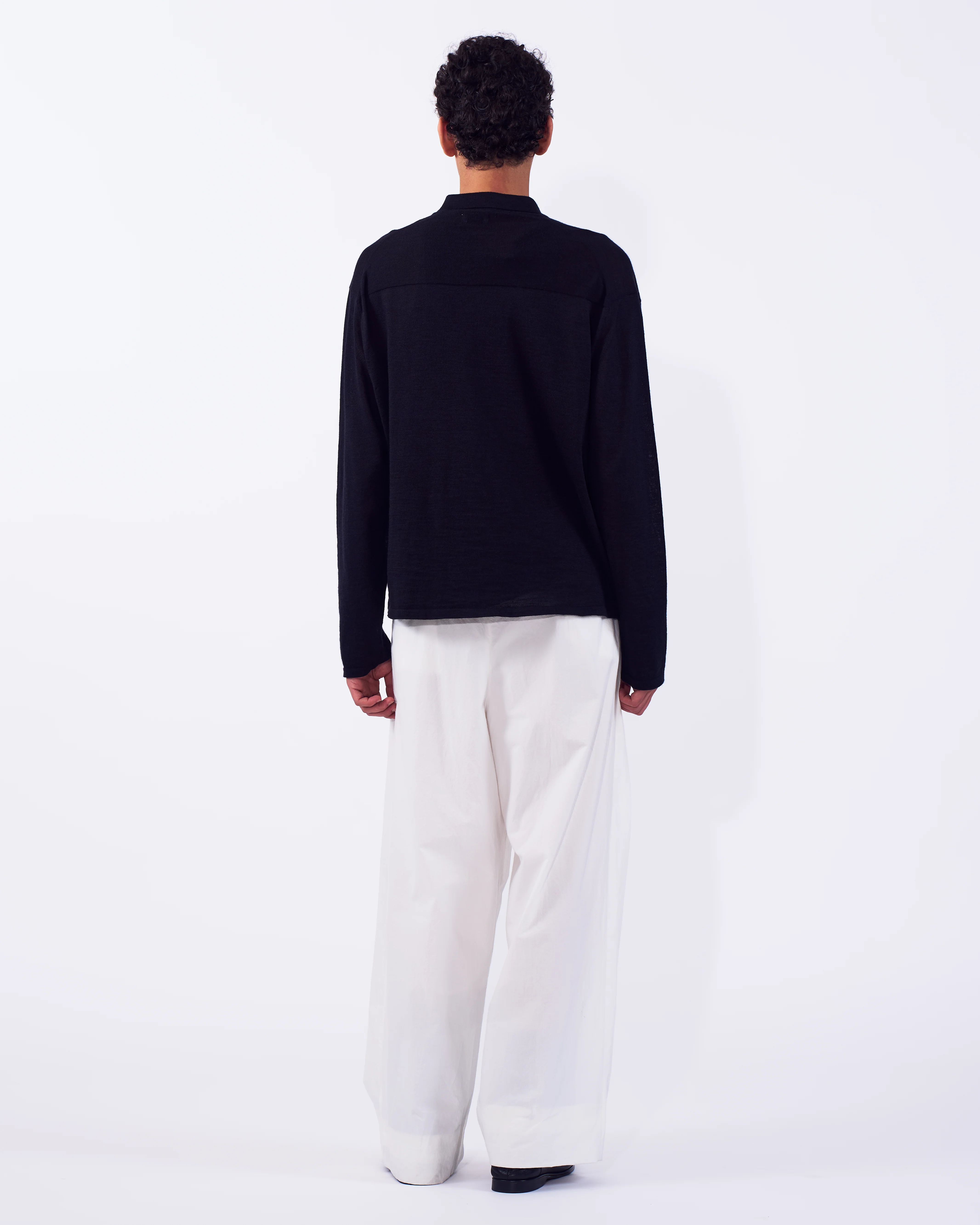 Ramie Wool Zip Knit Shirt - Image 5