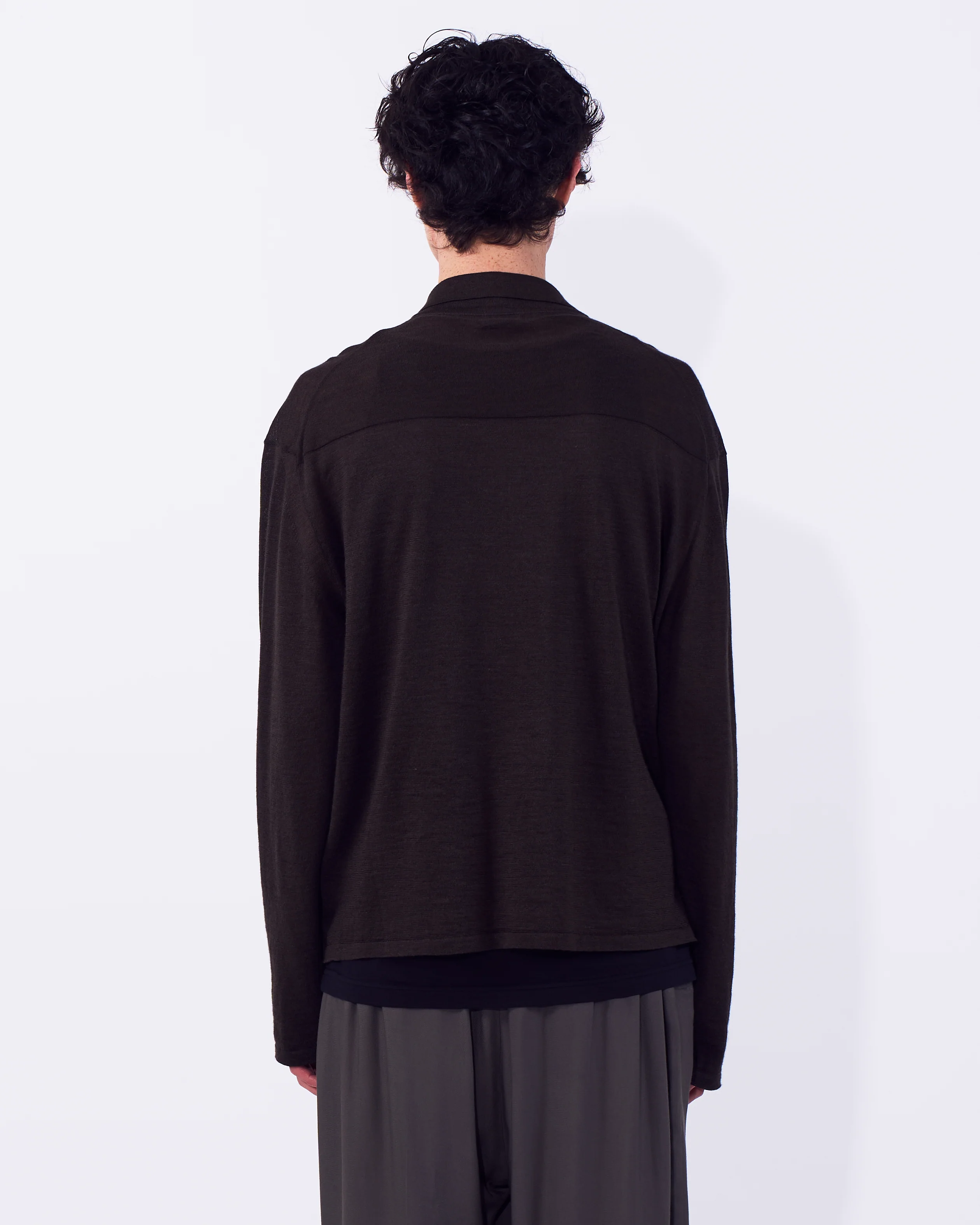 Ramie Wool Zip Knit Shirt - Image 9