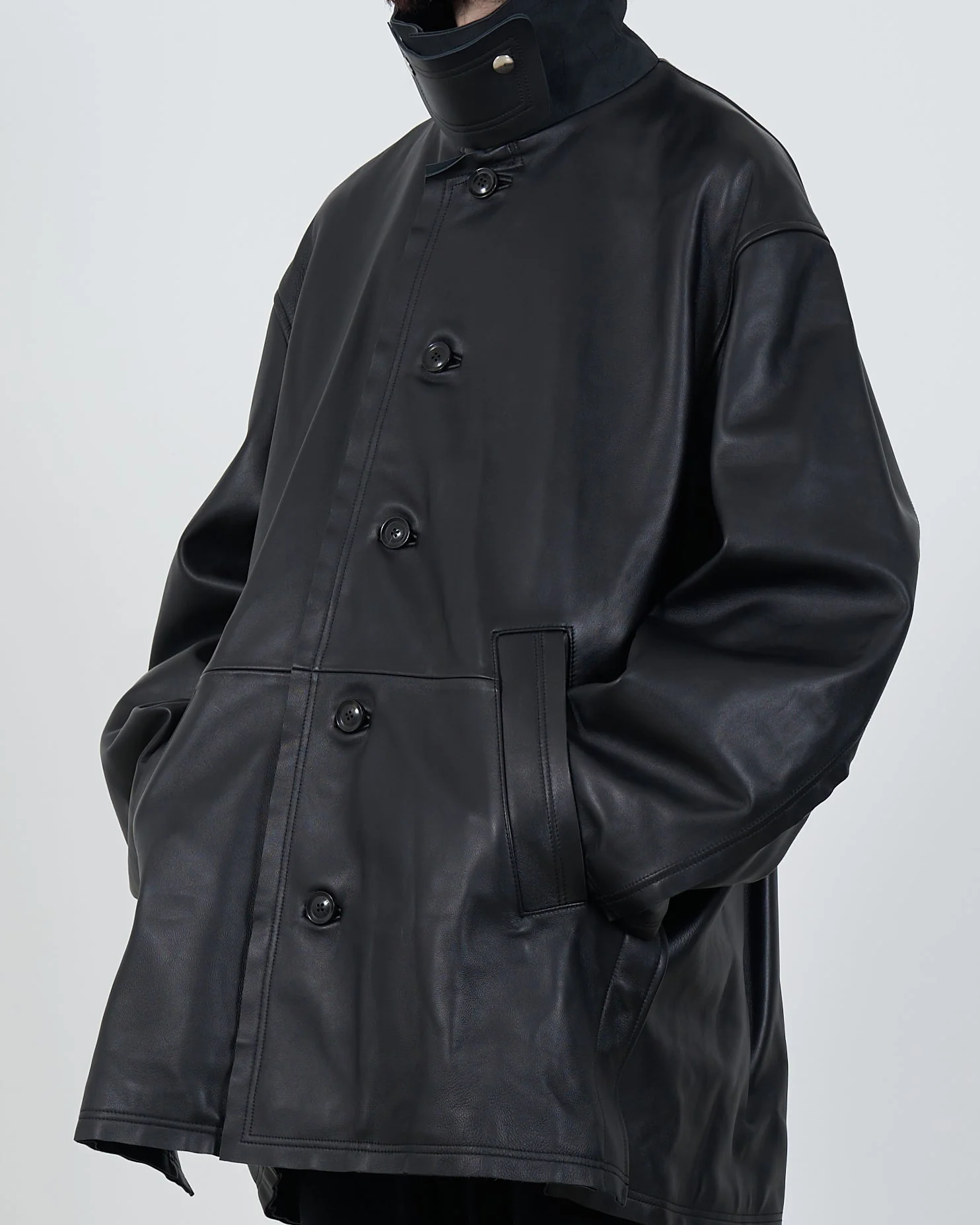 Sheep Leather Cut Off Car Coat - Image 3