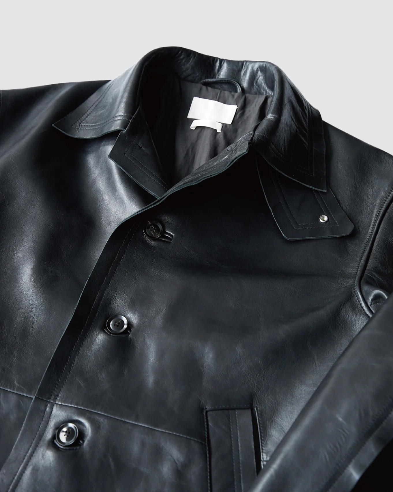 Sheep Leather Cut Off Car Coat - Image 4