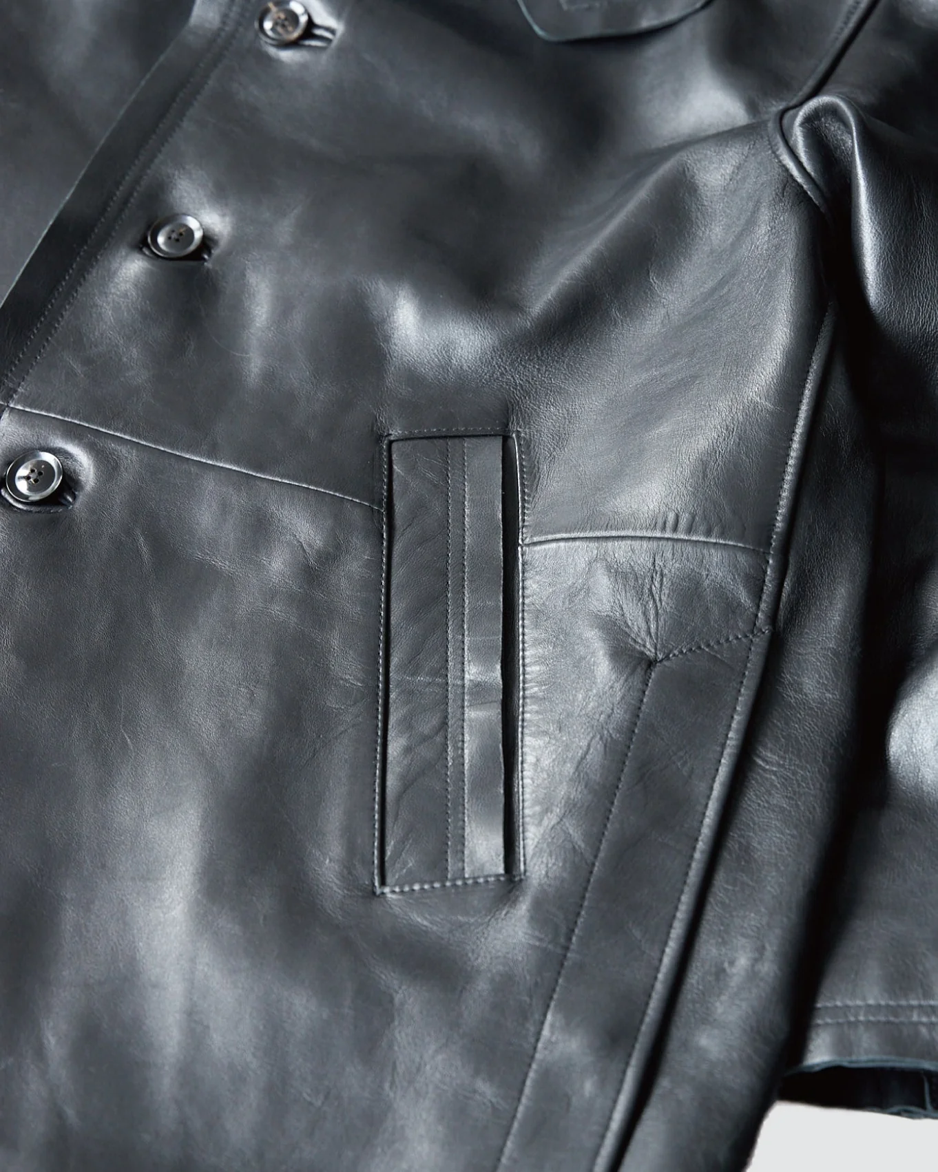 Sheep Leather Cut Off Car Coat - Image 6